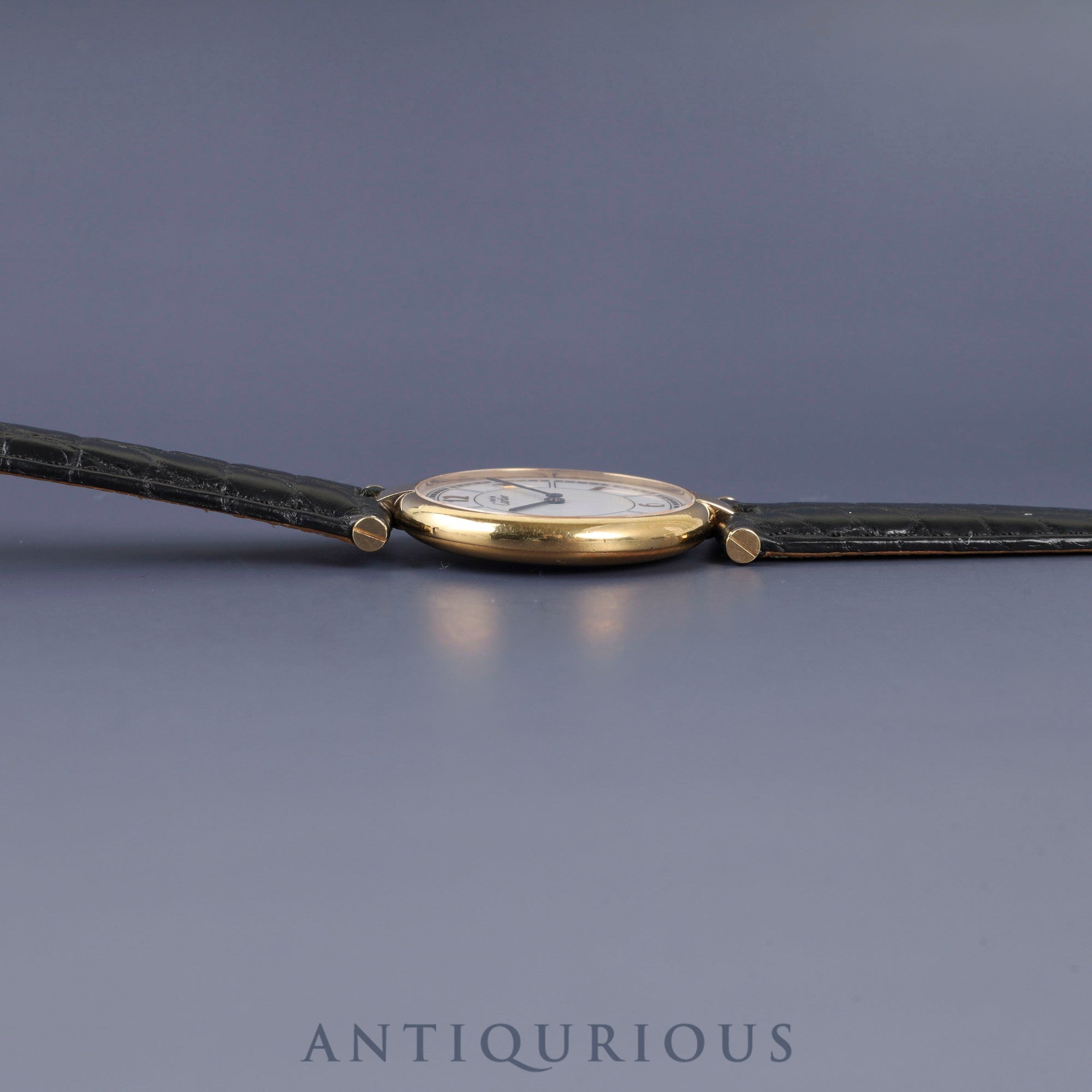 カルティエ マスト ヴァンドーム VLC LM W1009754 / 1861 クォーツ Cal.90 SV925 革 純正Dバックル(GP)飛びアラビア文字盤 オーバーホール済み