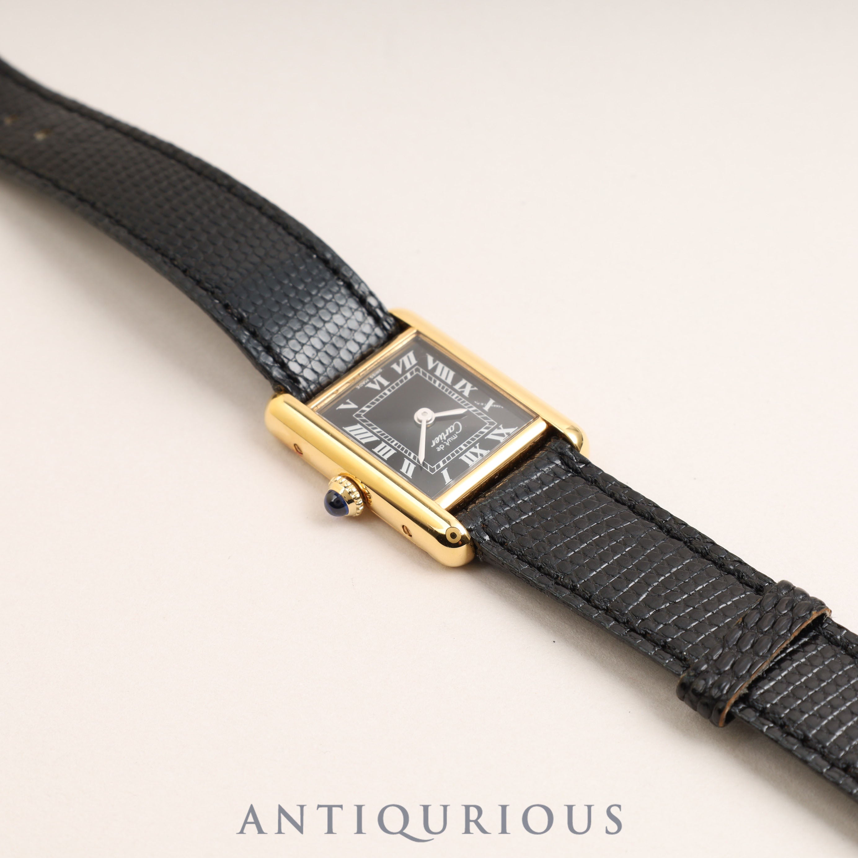 カルティエ マストタンクSM 手巻き ブラックローマ文字盤 国際永久保証書