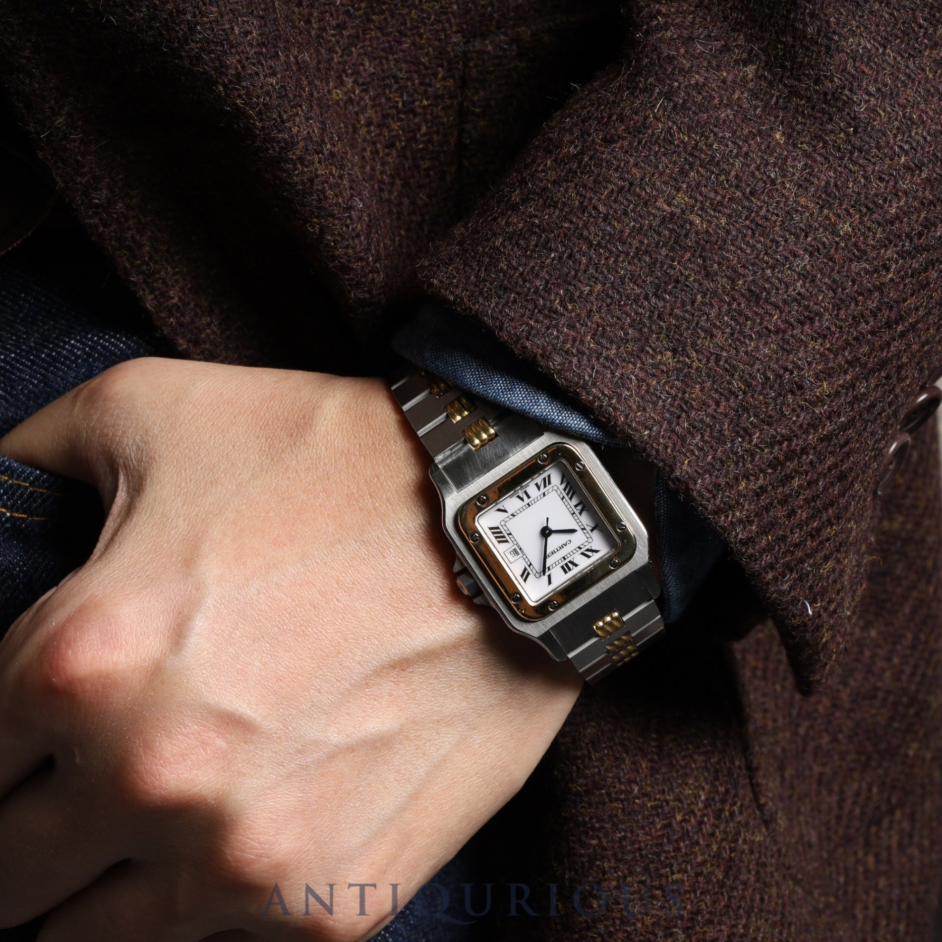 カルティエ サントスガルベ LM AC23.80gr OR 0.750 4.05gr / 2961 Ref.81036232 自動巻き SS / YG SS / YG ホワイトローマン文字盤 カルティエブティックにてコンプリートサービス(フルメンテナンス)済み