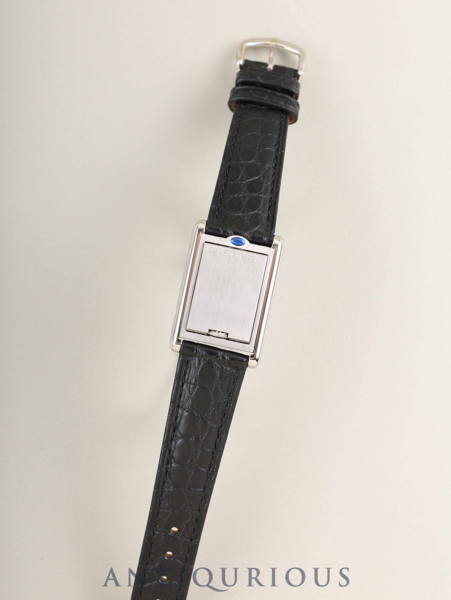 カルティエ タンク バスキュラント SM W10X1158 / 2386 クォーツ Cal.059 SS 革 純正ピンバックル(SS)ホワイトローマン文字盤 オーバーホール済み