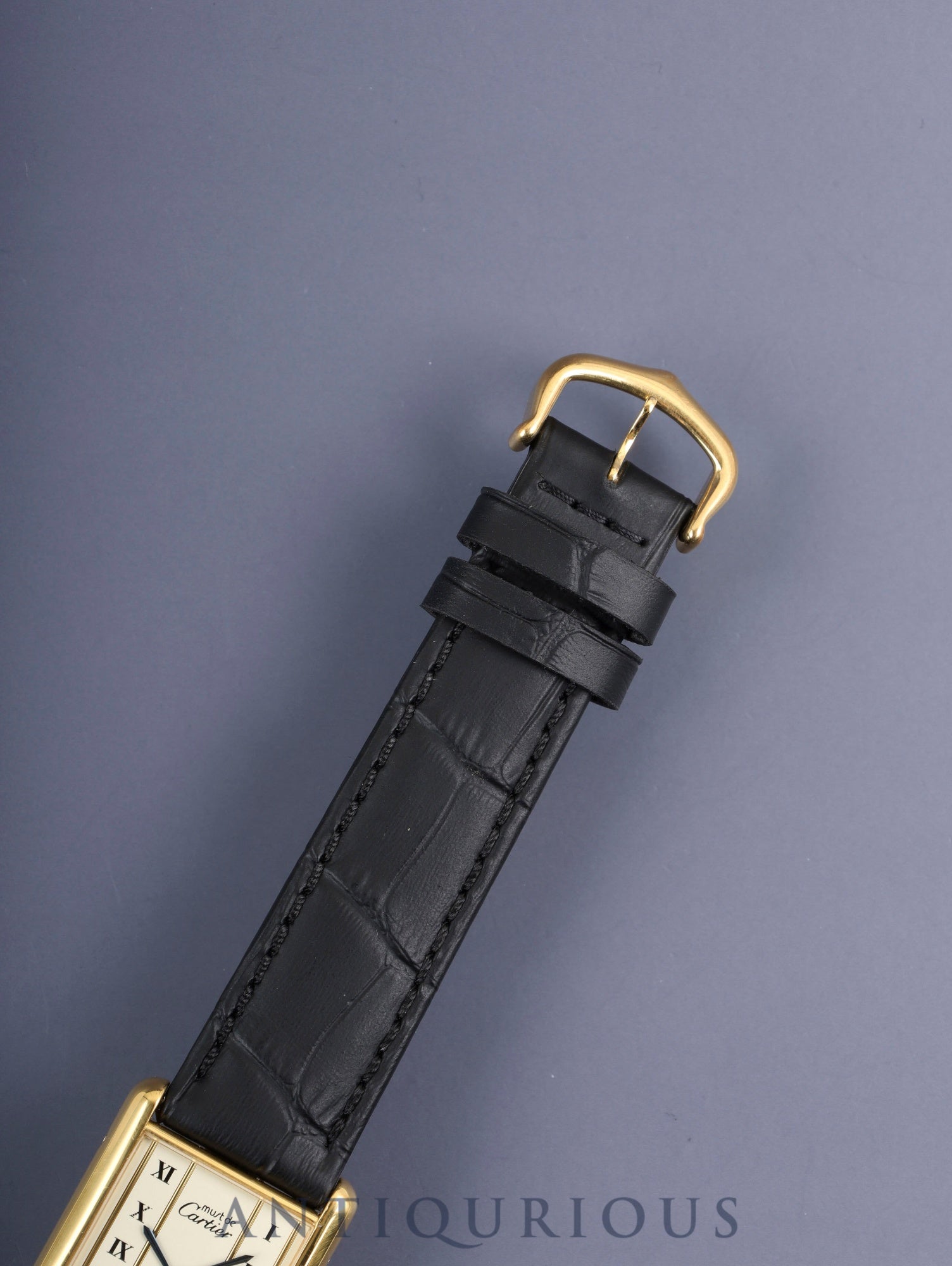 カルティエ マストタンク LM 590005 クォーツ SV925 革 純正尾錠(GP) ストレートローマン文字盤 オーバーホール済み 新品仕上げ済み