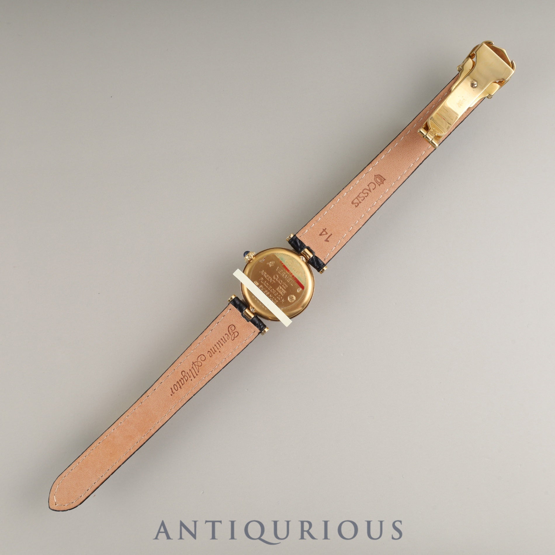 Cartier Must Vendôme VLC SM 590004 Quartz Caliber 90 SV925 Leather Strap with Genuine D-buckle (GP) Arabic Dial Overhauled