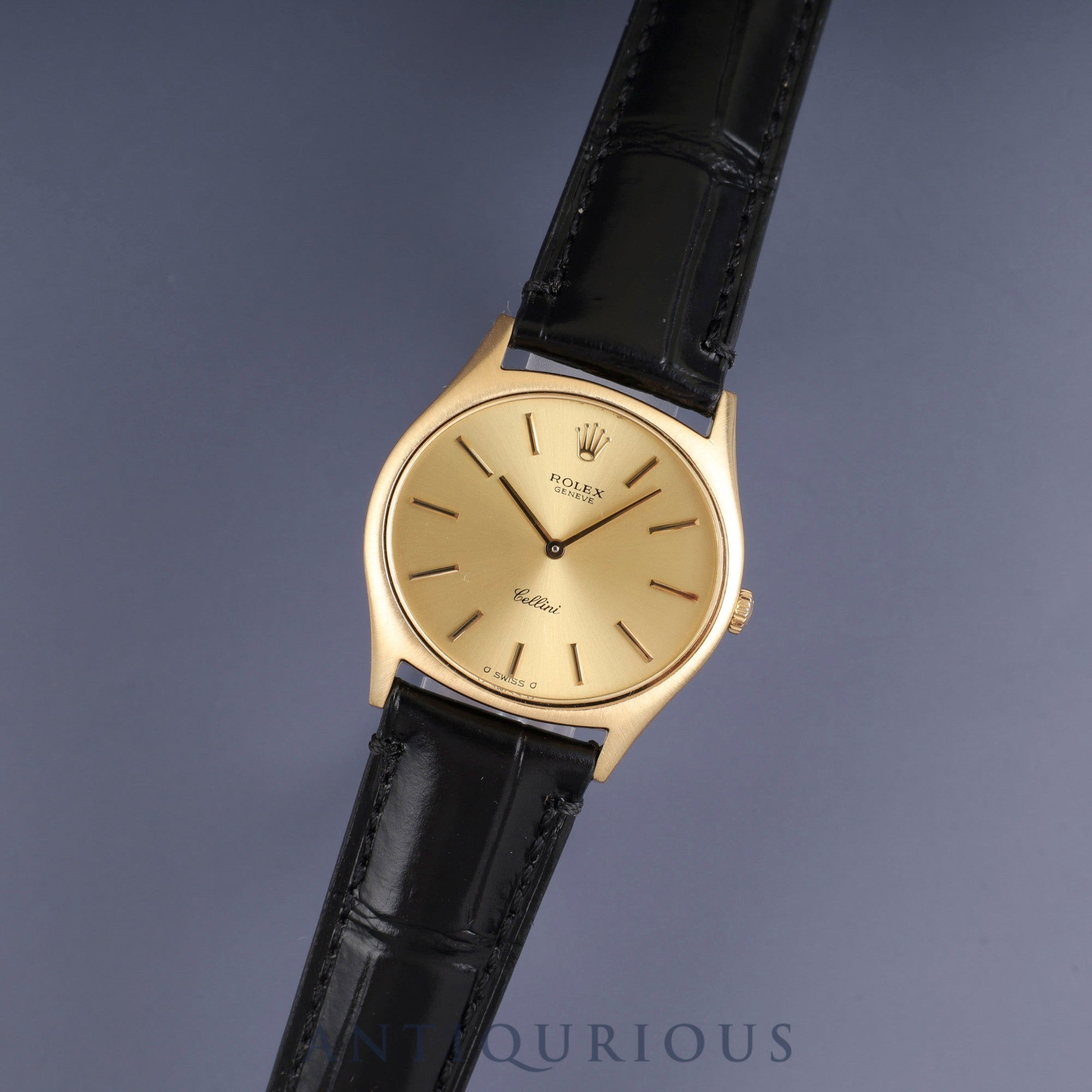 ロレックス チェリーニ 3806/8 手巻き Cal.1600 YG 革 純正尾錠(GP)シャンパン文字盤 40番台(1974年)オーバーホール済み