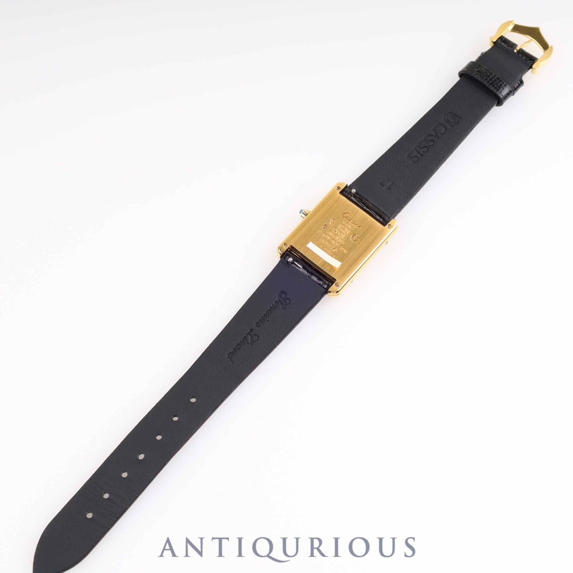 Cartier Must Tank LM QZ 681006 SV925 Leather Genuine Buckle (GP) Champagne Dial