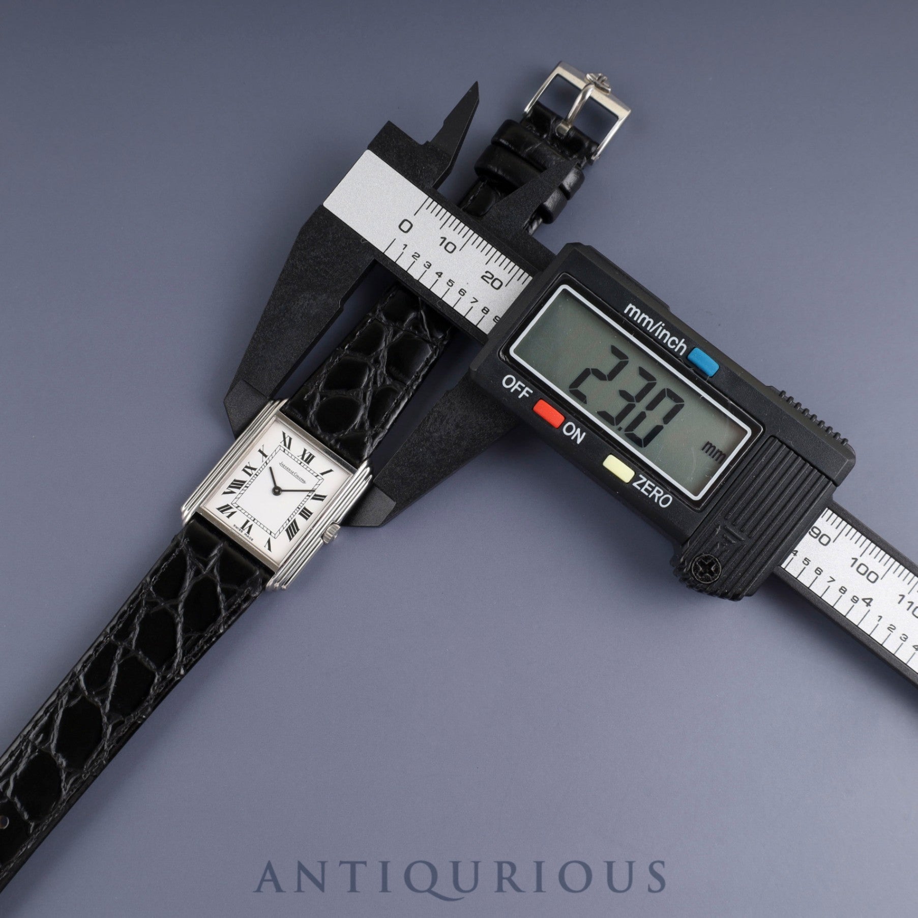 Jaeger-LeCoultre Rectangular 6149 42 Manual Winding Caliber 846 Leather Genuine Buckle (SS) White Roman Dial Booklet Case Warranty (1977) Overhauled