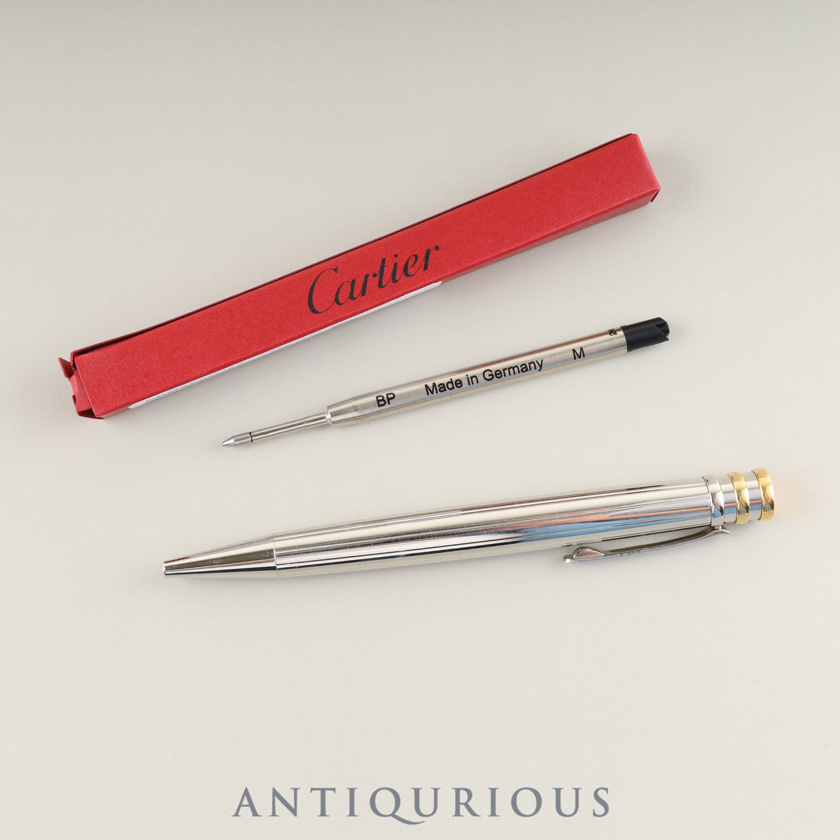 Cartier Trinity Ballpoint Pen, Metal/GP, Twist Style, Unused, Genuine Refill