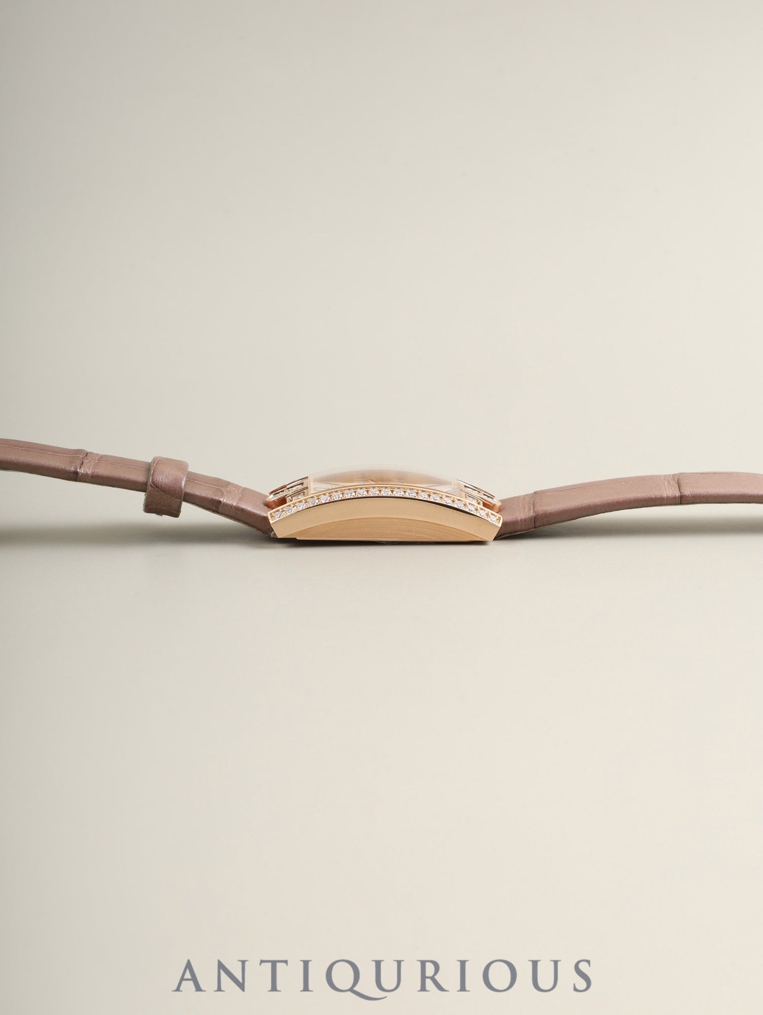 Harry Winston Avenue Avenue C Mini Moonphase AVCQMP16RR001 Quartz Cal.HW5101 (ETA280.002) 750PG Genuine Leather Strap Genuine Buckle (750PG) Mother-of-pearl Dial Diamond Bezel Overhauled