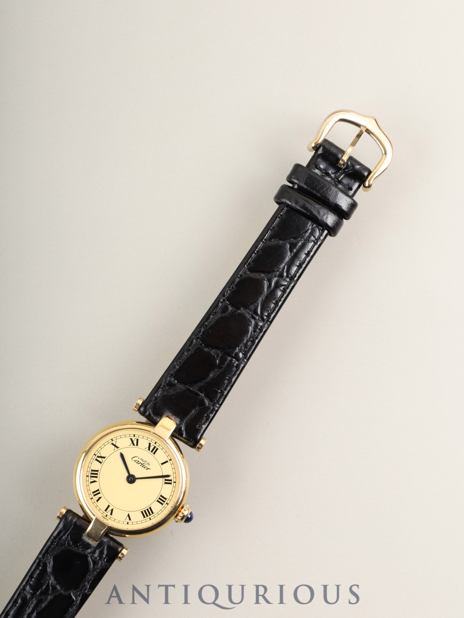 カルティエ マスト ヴァンドーム VLC SM W1002254 / 1851 クォーツ Cal.90.06 SV925 革 純正ピンバックル(GP)アイボリーローマン文字盤 箱 オーバーホール済み