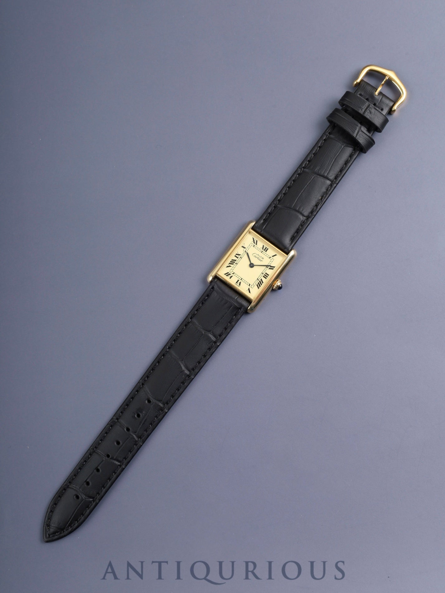 カルティエ マストタンク LM W1002753 / 590005 クォーツ Cal.90 SV925 革 純正尾錠(GP)アイボリーローマン文字盤(SWISS表記) オーバーホール済み