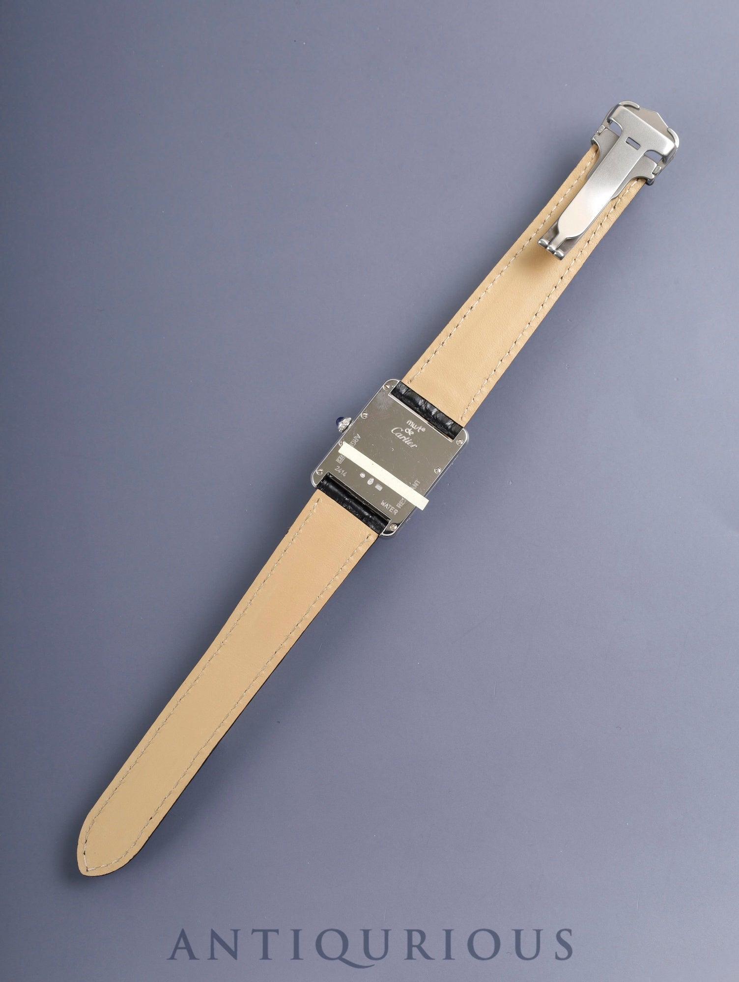 カルティエ マストタンク GM(XL)2414 クォーツ Cal.697 SV925 革 純正Dバックル(SS) ホワイト飛びローマン文字盤(SWISS MADE表記 )オーバーホール済み