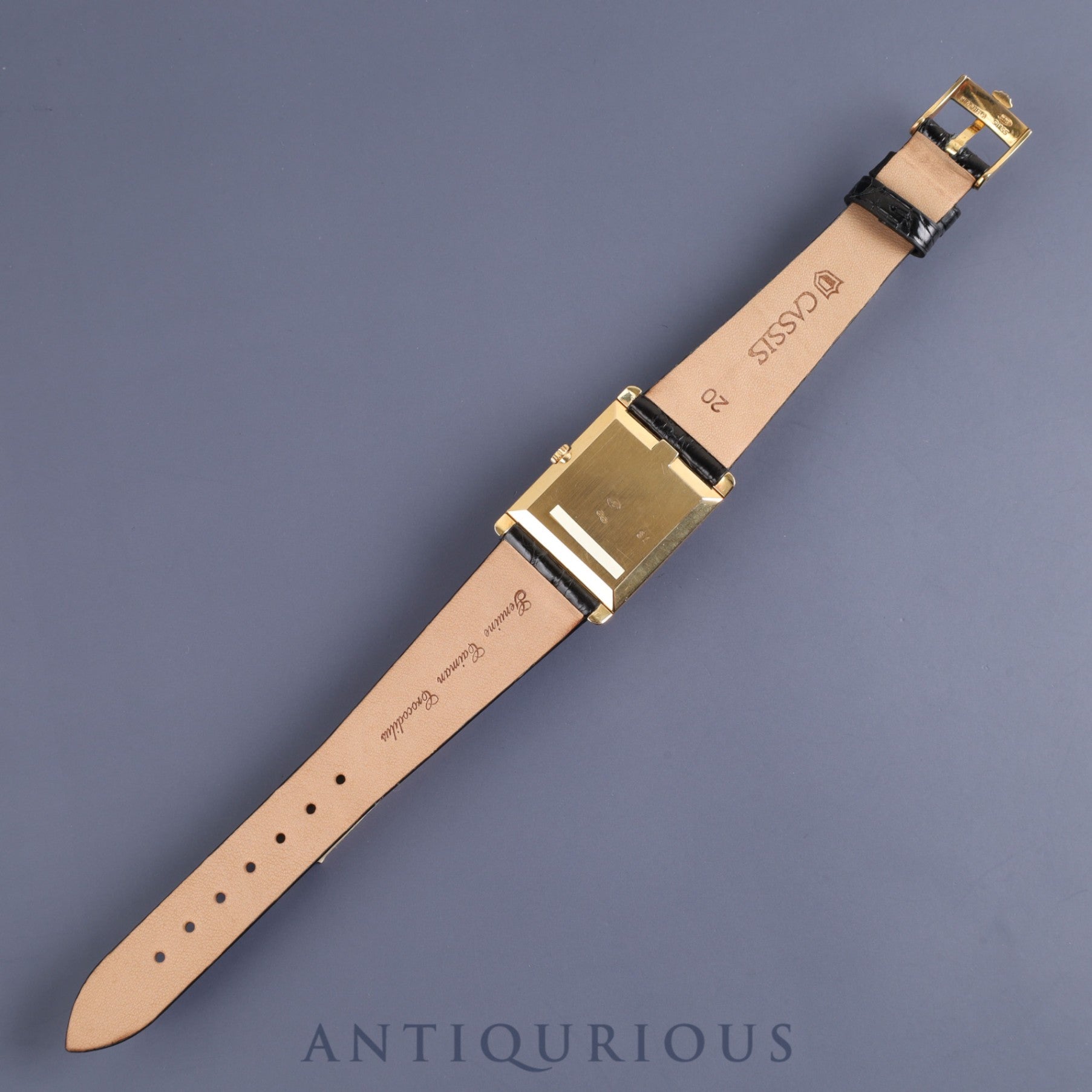 Rolex Cellini 4105 Manual winding Cal.1601 YG Leather Genuine buckle (GP) Gold Roman dial 4th series (1975) Overhauled