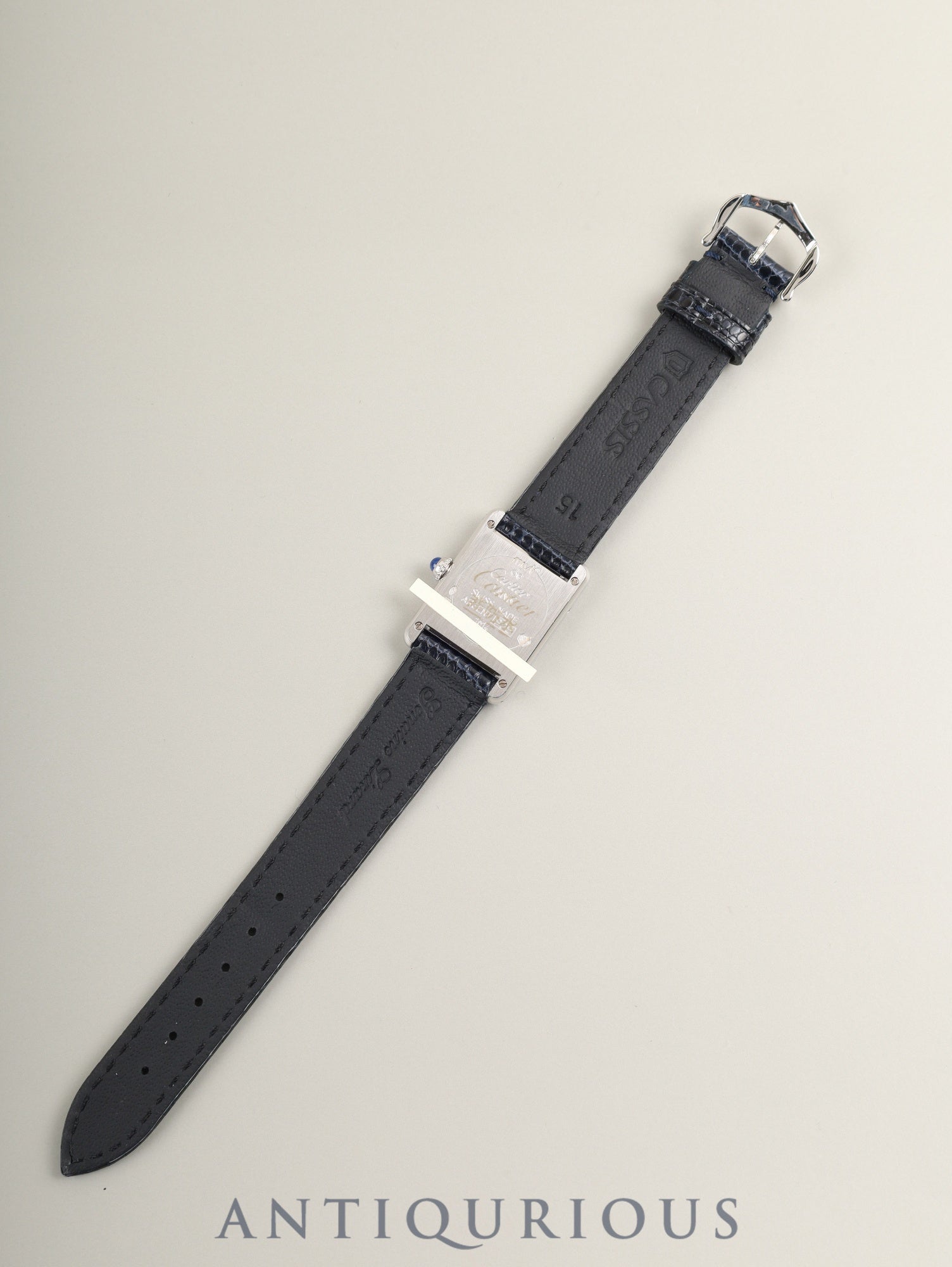 カルティエ マストタンク SM 1614 クォーツ Cal.057 SV925 革 純正ピンバックル(SS)ホワイトローマン文字盤 (SWISS表記) オーバーホール済み
