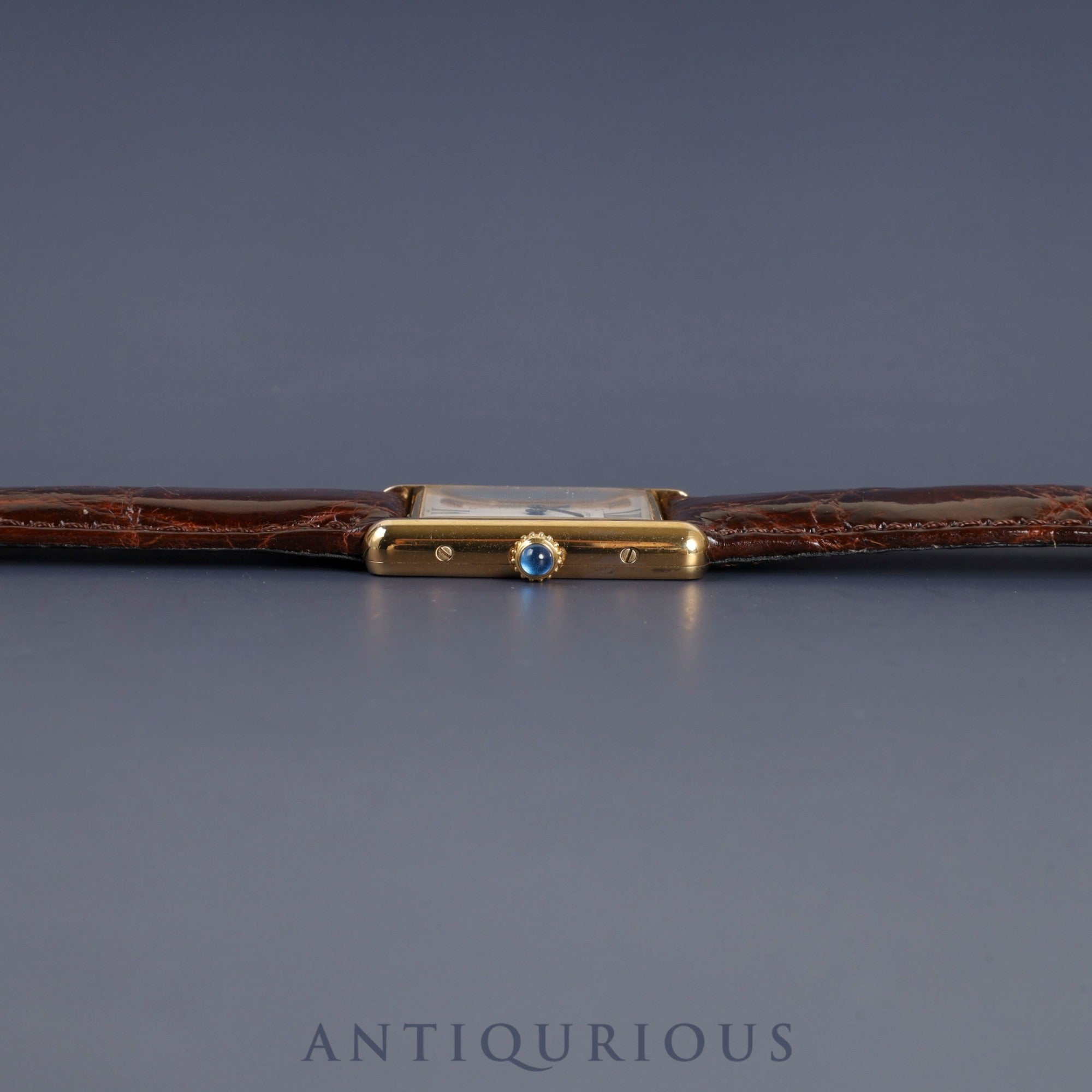 カルティエ マストタンク LM 590005 クォーツ Cal.90 SV925 革 純正尾錠(GP)サイドトリニティ文字盤 オーバーホール済み