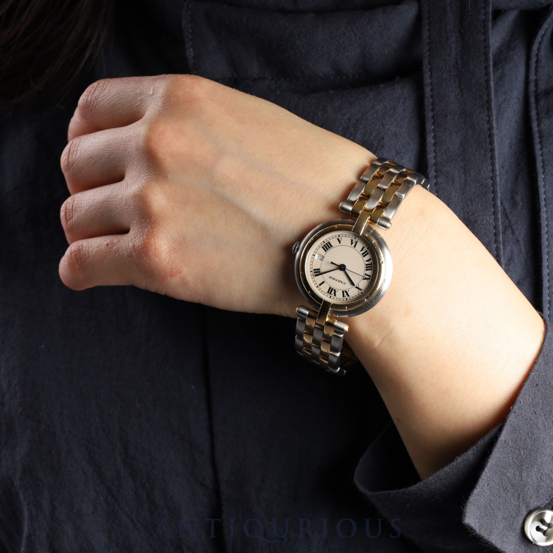 カルティエ パンテール ヴァンドーム LM 83084242 / 183964 クォーツ SS / YG ホワイトローマン文字盤 冊子 カルティエブティックにてコンプリートサービス(フルメンテナンス)済み