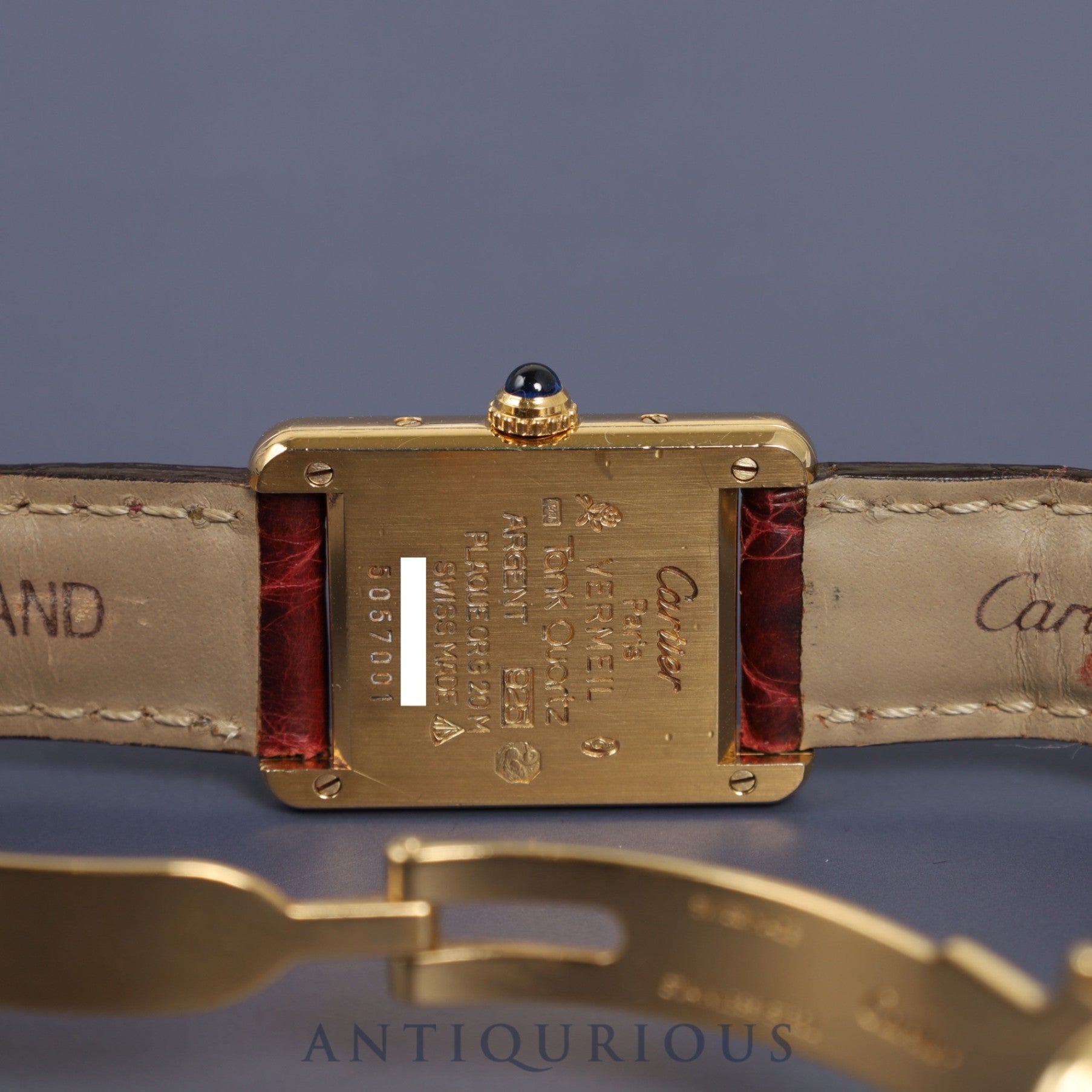カルティエ マストタンク SM W1005554 / 5057001 クォーツ Cal.057 SV925 純正革ベルト 純正Dバックル オパラン文字盤 保証書(1998年)オーバーホール済み