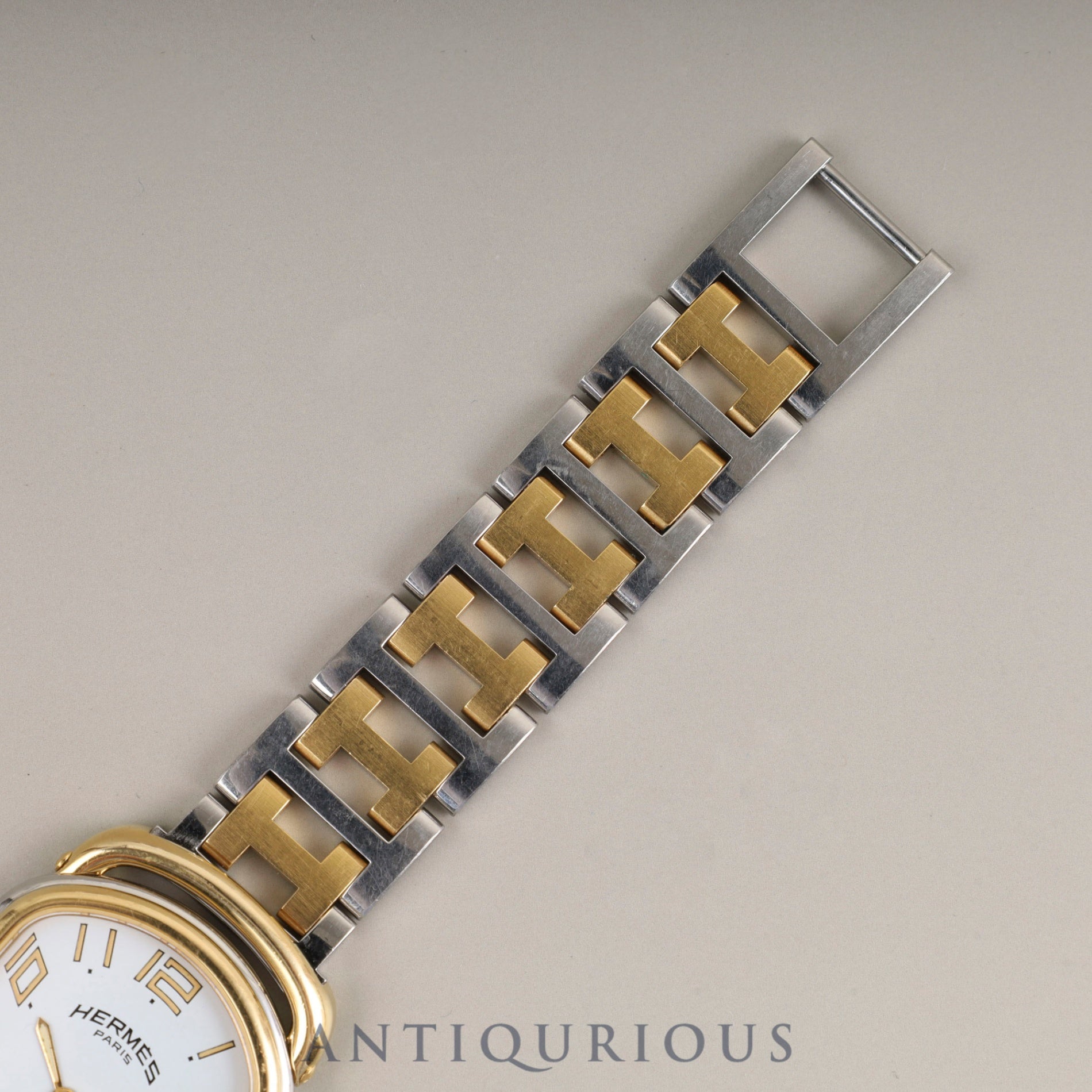 Hermes Rally 82.03.76 Quartz Cal.256.041 SS/GP SS/GP White Roman Dial Overhauled