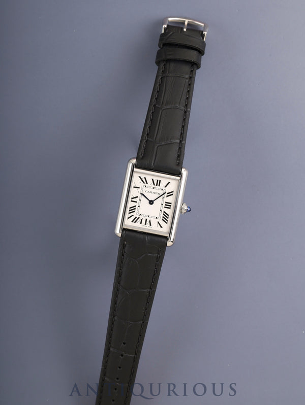 Cartier Tank Must LM WSTA0041 / 4323 Quartz Cal.157 SS Leather Original Pin Buckle (SS) Silver Roman Dial (SWISS MADE marking) Box Warranty (2022) with Original Leather Strap Overhauled