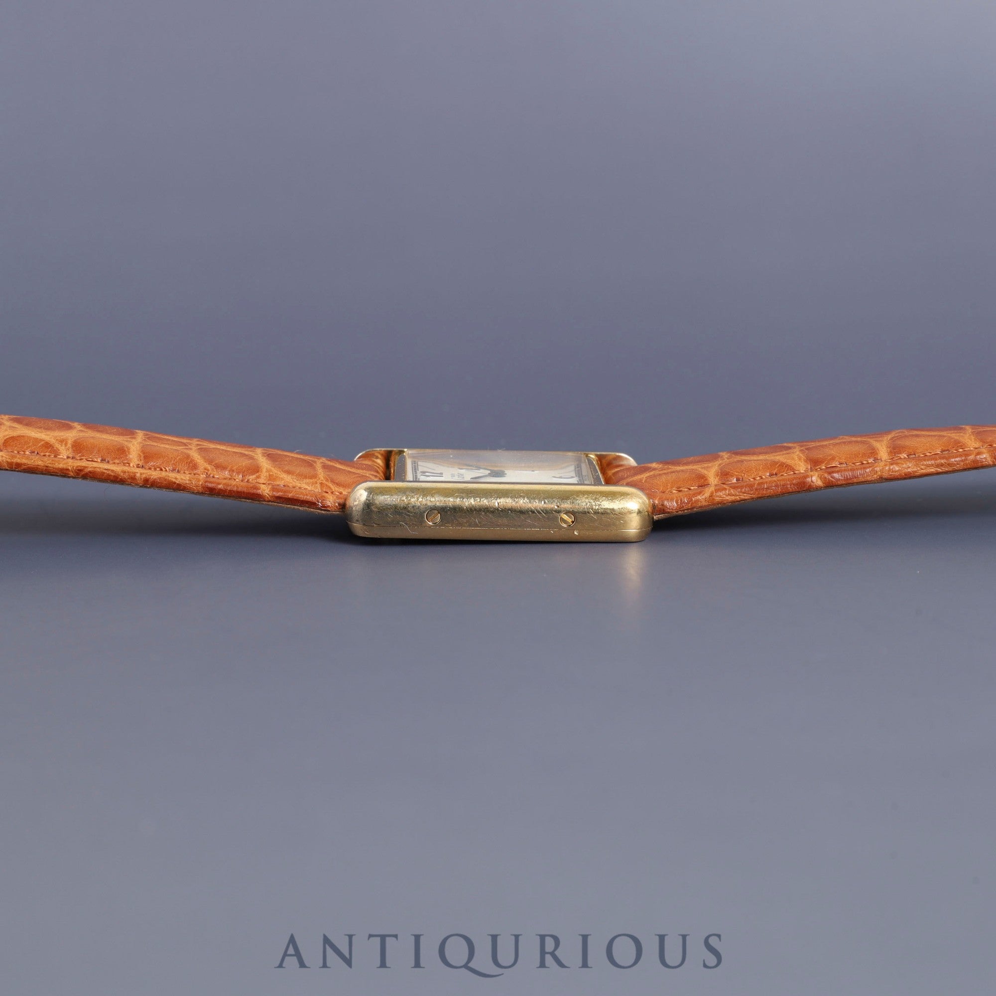 Cartier Must Tank SM 5057001 Quartz SV925 Leather Genuine D Buckle (GP) Arabic CC Dial Complete service (full maintenance) completed at Cartier boutique