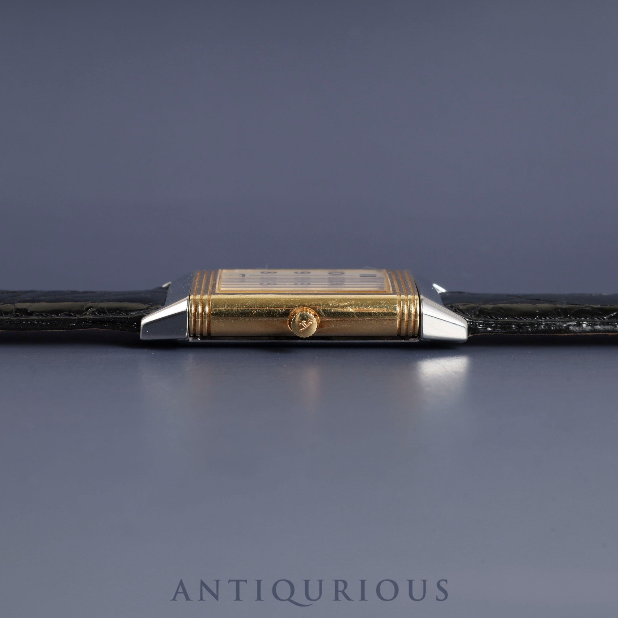 ジャガー・ルクルト レベルソ クラシック 250.8.08 クォーツ SS/YG 革 純正尾錠(SS)シルバーアラビア文字盤 オーバーホール済み ※ケース裏彫りあり