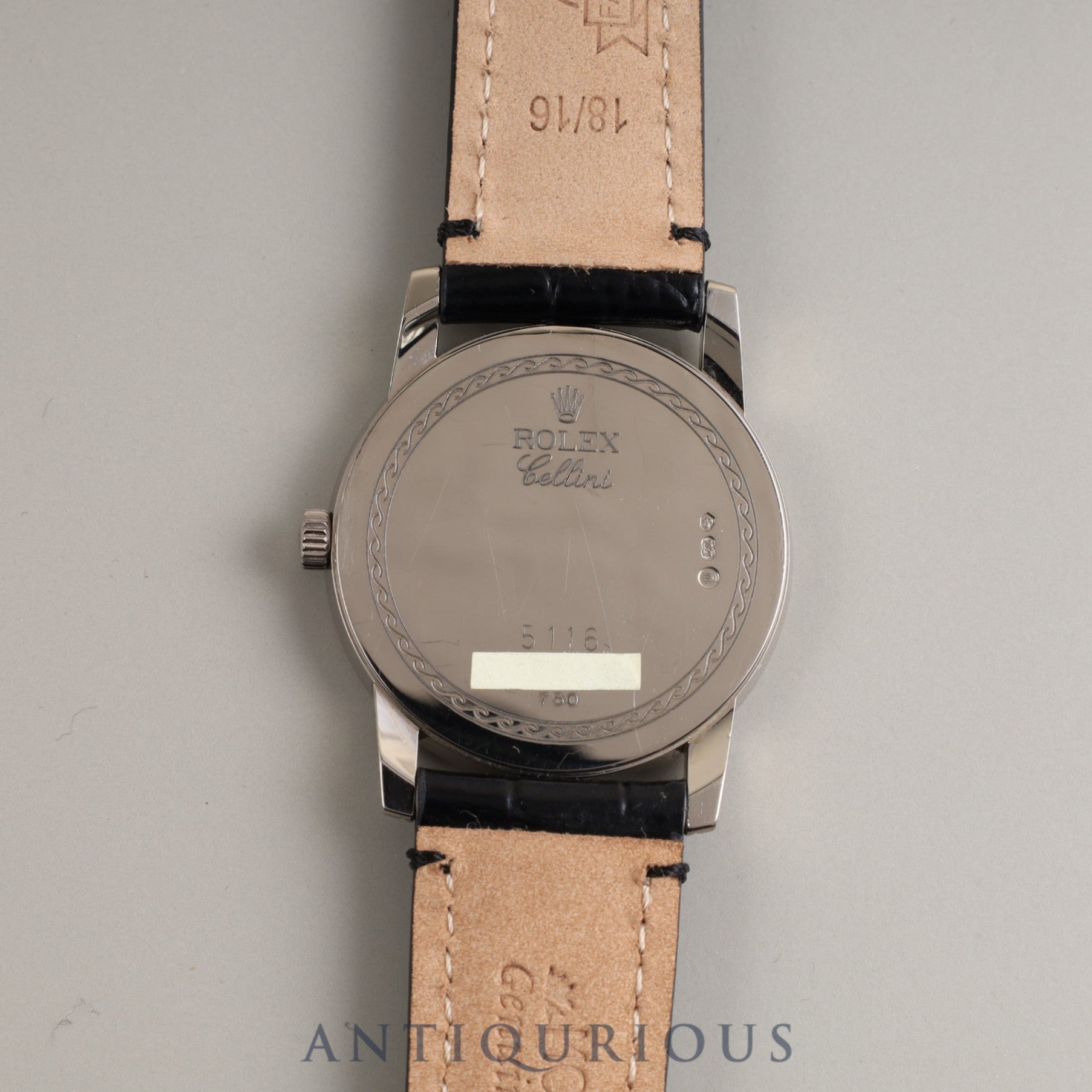 ロレックス チェリーニ 5116 手巻き Cal.1602 WG 革 純正尾錠(750)シルバー文字盤 M番(2007~2008年)