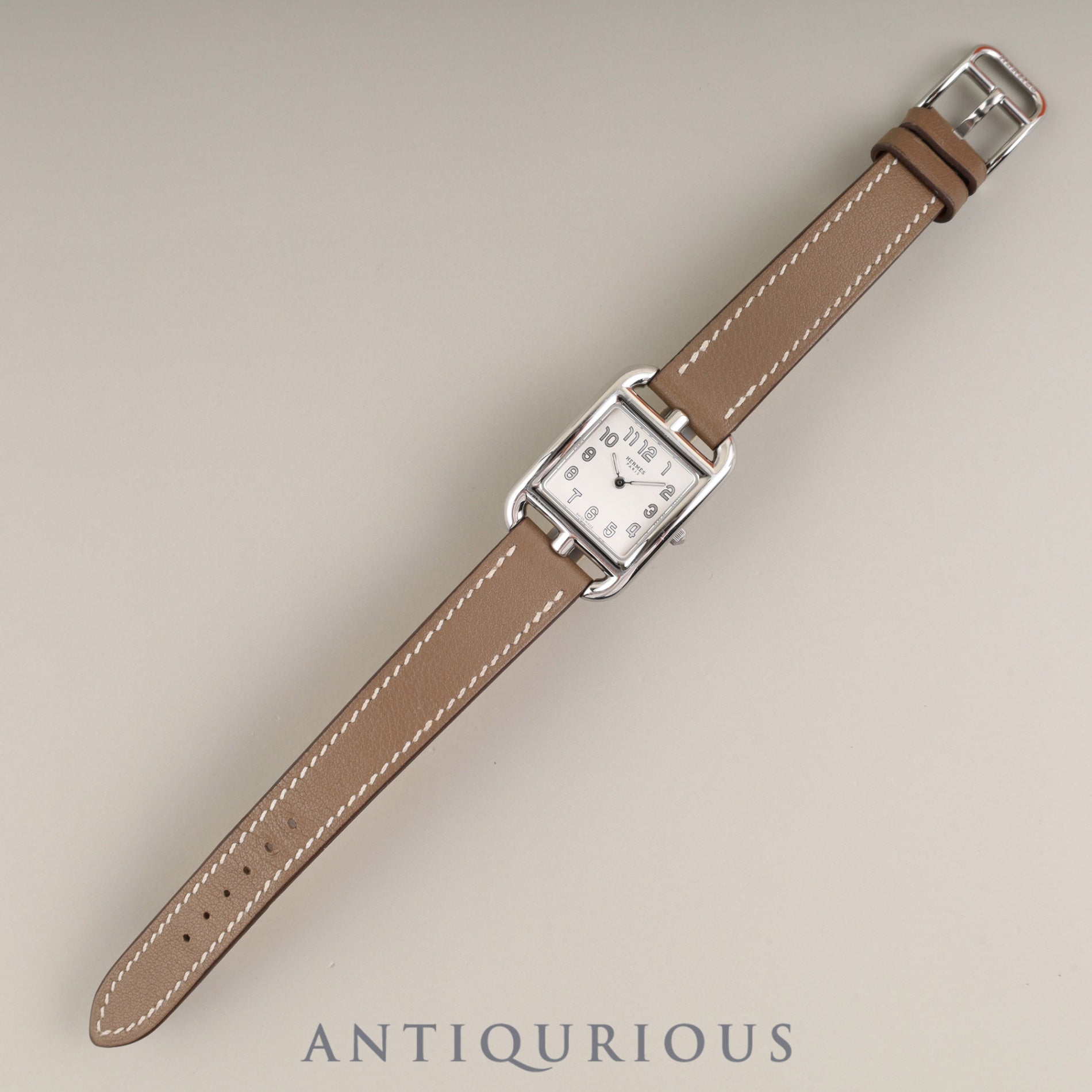 エルメス ケープコッド CC1.210a クォーツ Cal.976.001 SS 純正革ベルト 純正尾錠(SS) シルバー文字盤 冊子 箱 保証書(2019年)オーバーホール済み