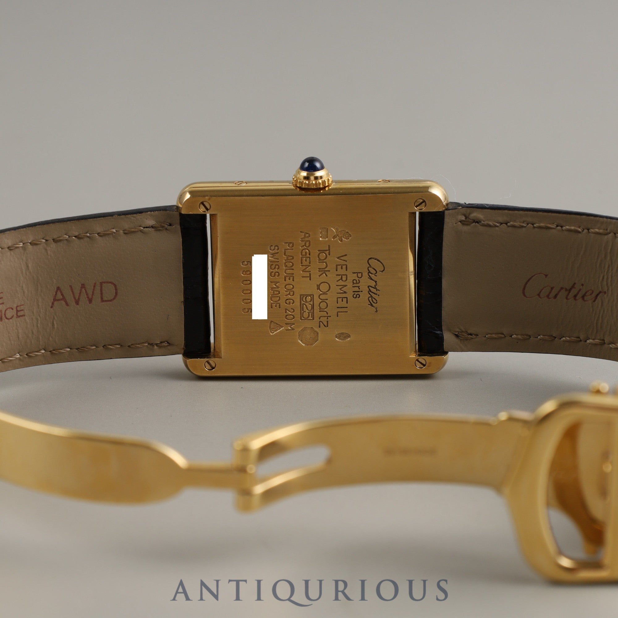 Cartier Must Tank LM QZ W1006254 / 590005 SV925 Genuine belt Genuine buckle (GP) Trinity dial Overhaul