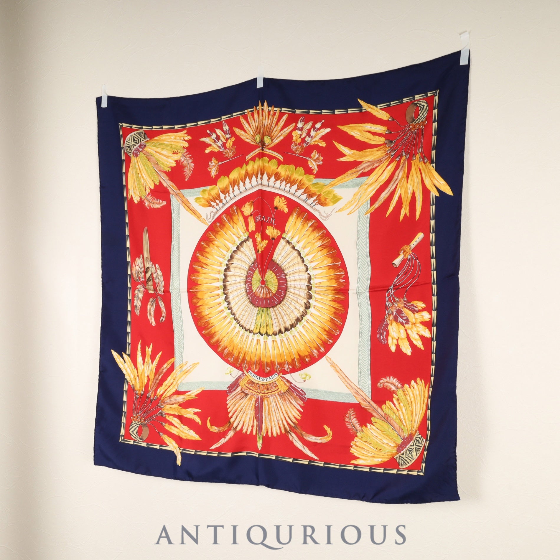 エルメス スカーフ カレ90 ブラジル SILK100%