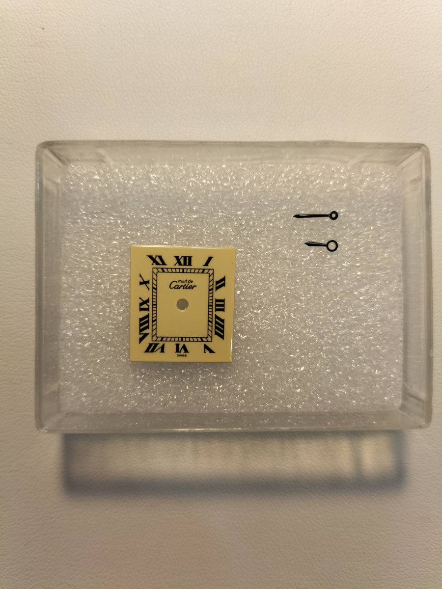 カルティエ マストタンク SM 手巻き Cal.78-1 SV925 革 純正尾錠(GP)アイボリーローマン文字盤 オーバーホール済み