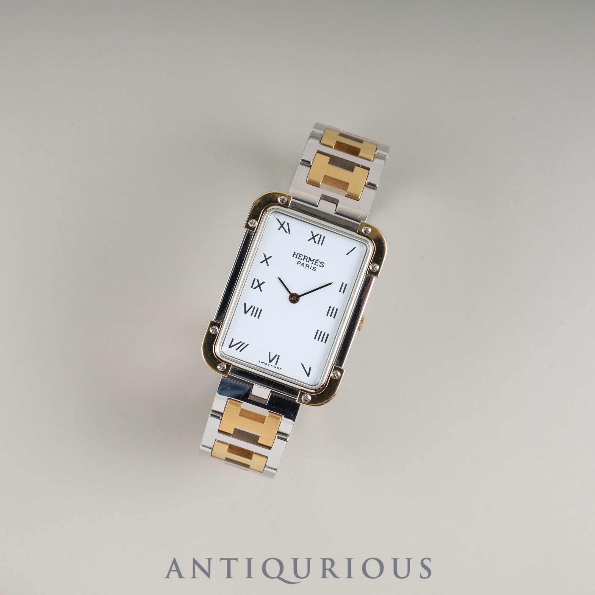 エルメス クロアジュール CR1.740 クォーツ Cal.032 SS/GP SS/GP ホワイトローマン文字盤 オーバーホール済み