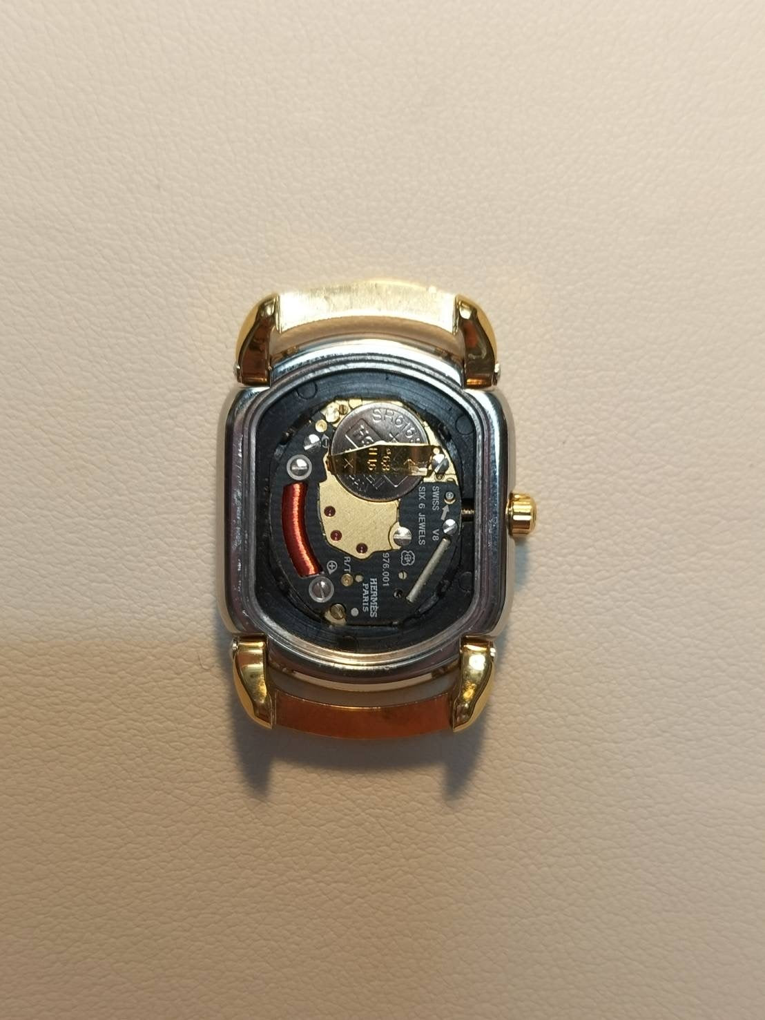 Hermes Rally 77.03 Quartz Cal.976.001 SS/GP SS/GP Gray Dial Overhauled