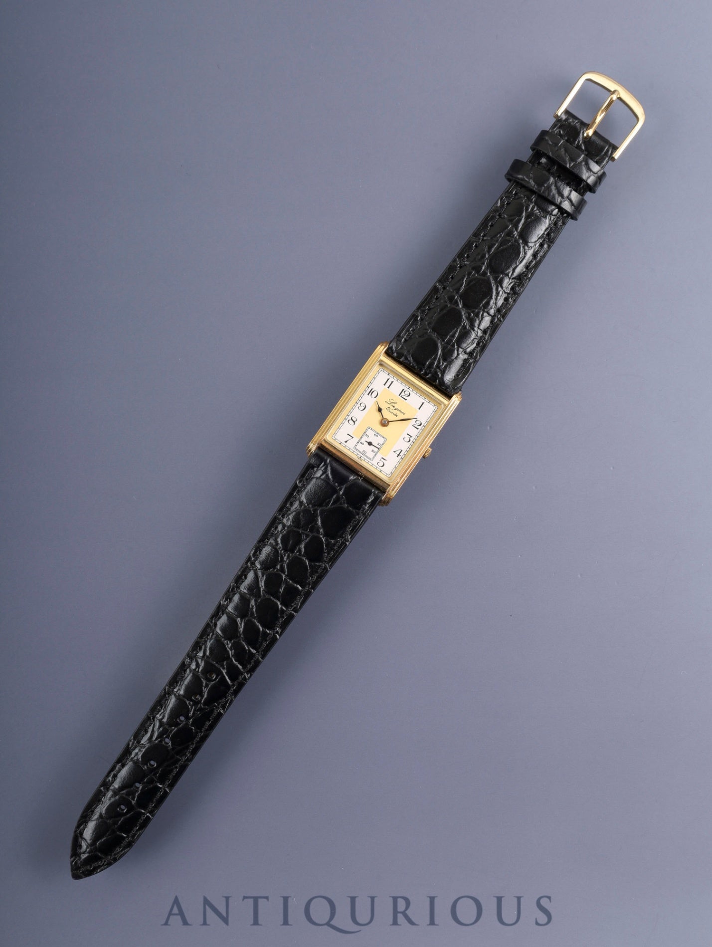 ロンジン 150周年記念モデル 5150 976 クォーツ Cal.L976.2 SS/GP 革 社外尾錠(GP)ホワイト×ゴールド文字盤 オーバーホール済み