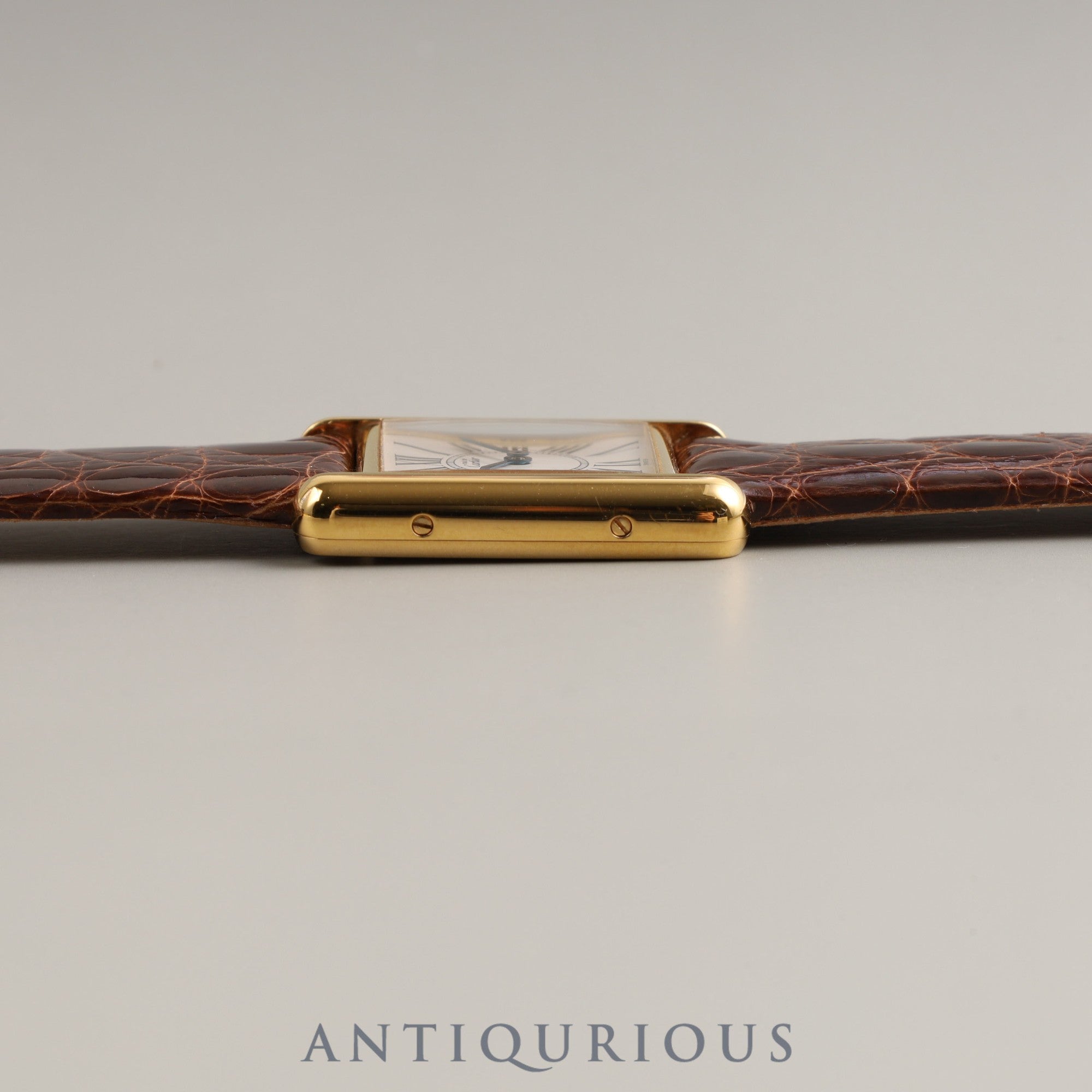 Cartier Must Tank SM QZ 1613 SV925 Leather Genuine Buckle (GP) Opalan Dial Newly Finished Overhauled