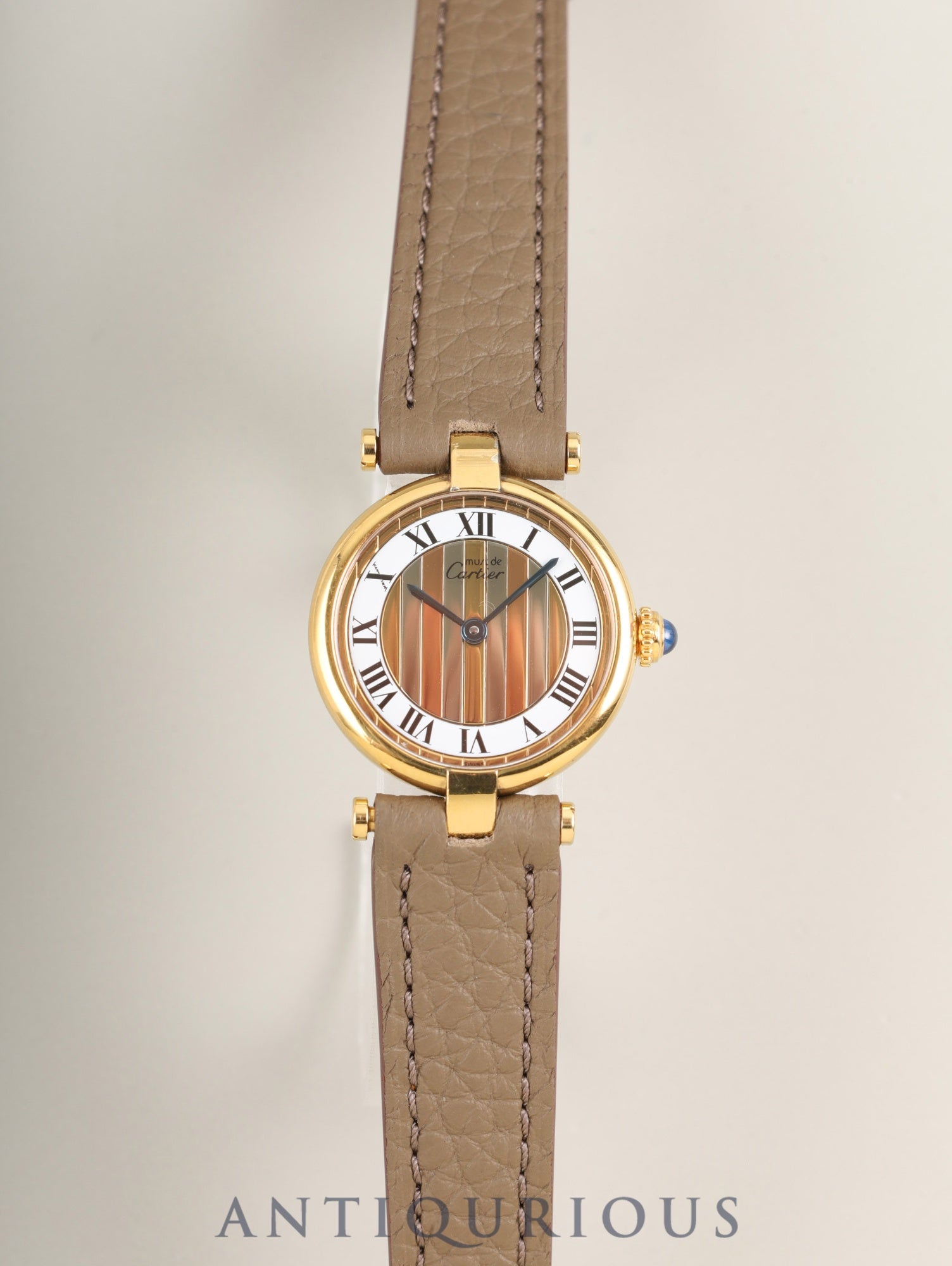 カルティエ マスト ヴァンドーム VLC SM 590004 クォーツ Cal.90 SV925 革 純正尾錠(GP)フロントトリニティ文字盤 オーバーホール済み