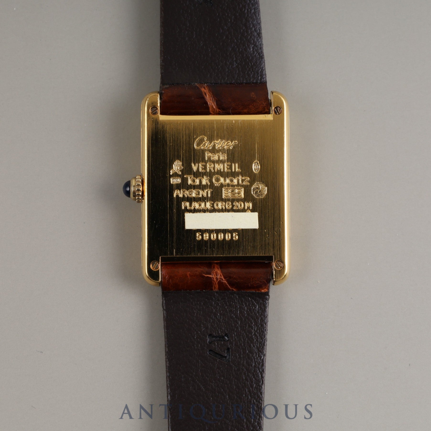 Cartier Must Tank LM QZ 590005 925 Leather Genuine Buckle (GP) Arabic Dial Overhauled