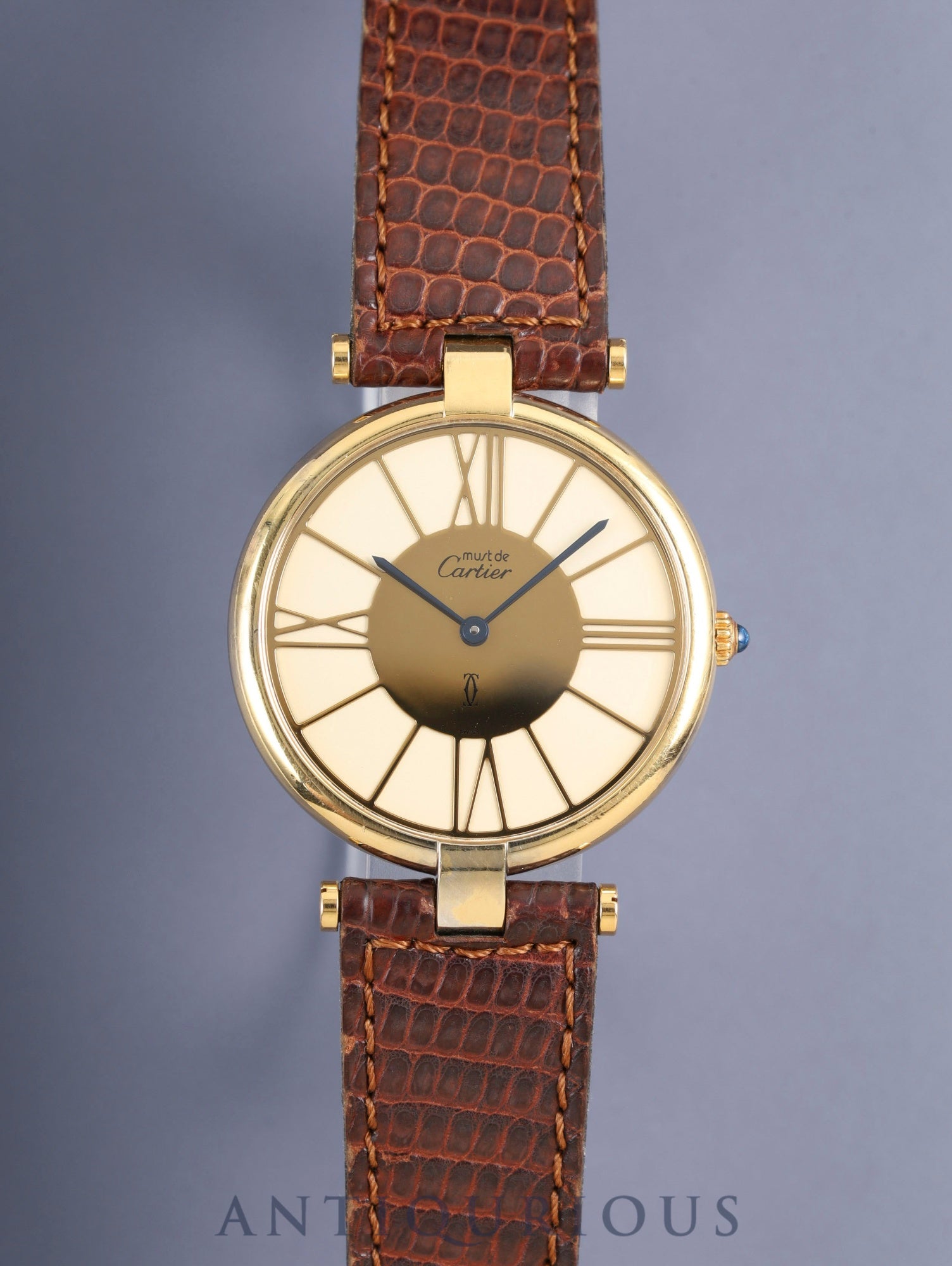 カルティエ マスト ヴァンドーム VLC LM W1001054 / 17 クォーツ SV925 革 純正尾錠(GP) クロワゾネ文字盤 カルティエブティックにてコンプリートサービス済み