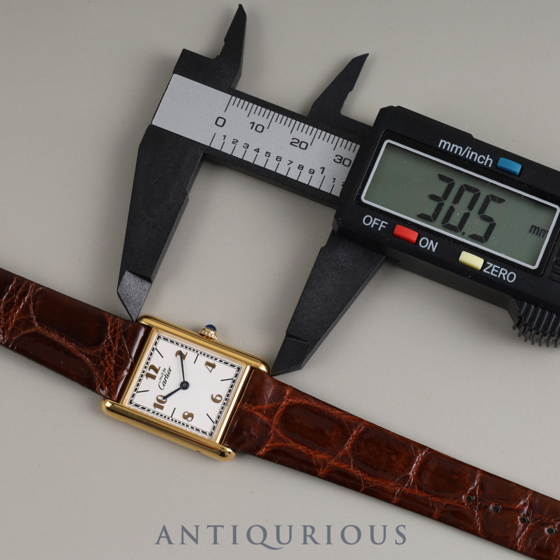Cartier Must Tank LM QZ 590005 925 Leather Genuine Buckle (GP) Arabic Dial Overhauled