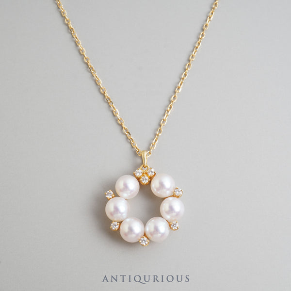 ミキモト ネックレス パール ダイヤ 現行品