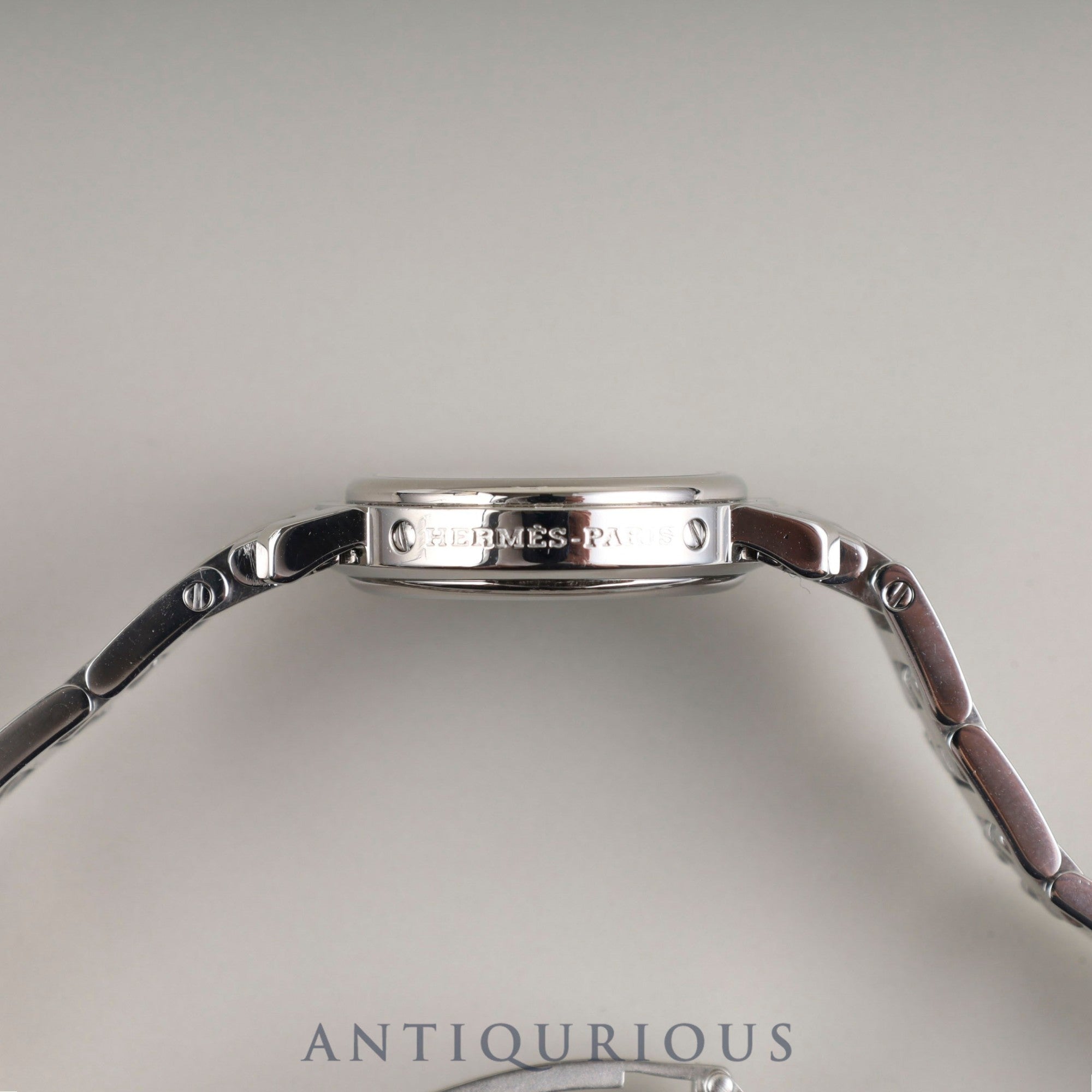 エルメス クリッパー ナクレ CL4.230 クォーツ SS 12Pダイヤ ホワイトシェルギョーシェ文字盤 オーバーホール済み