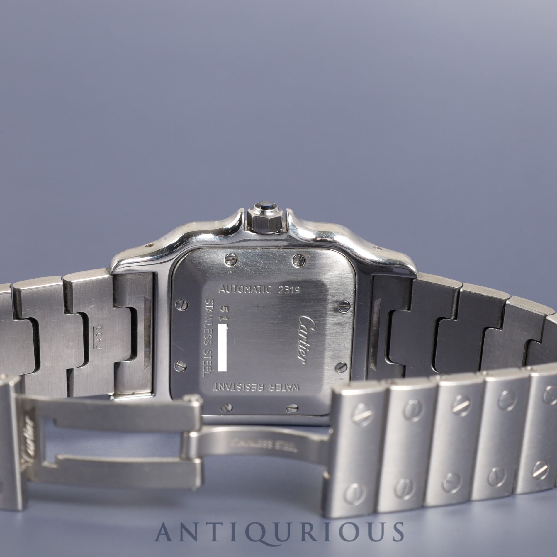 カルティエ サントス ガルベ LM 2319 自動巻き SS SS ギョーシェシルバーローマン文字盤 オーバーホール済み