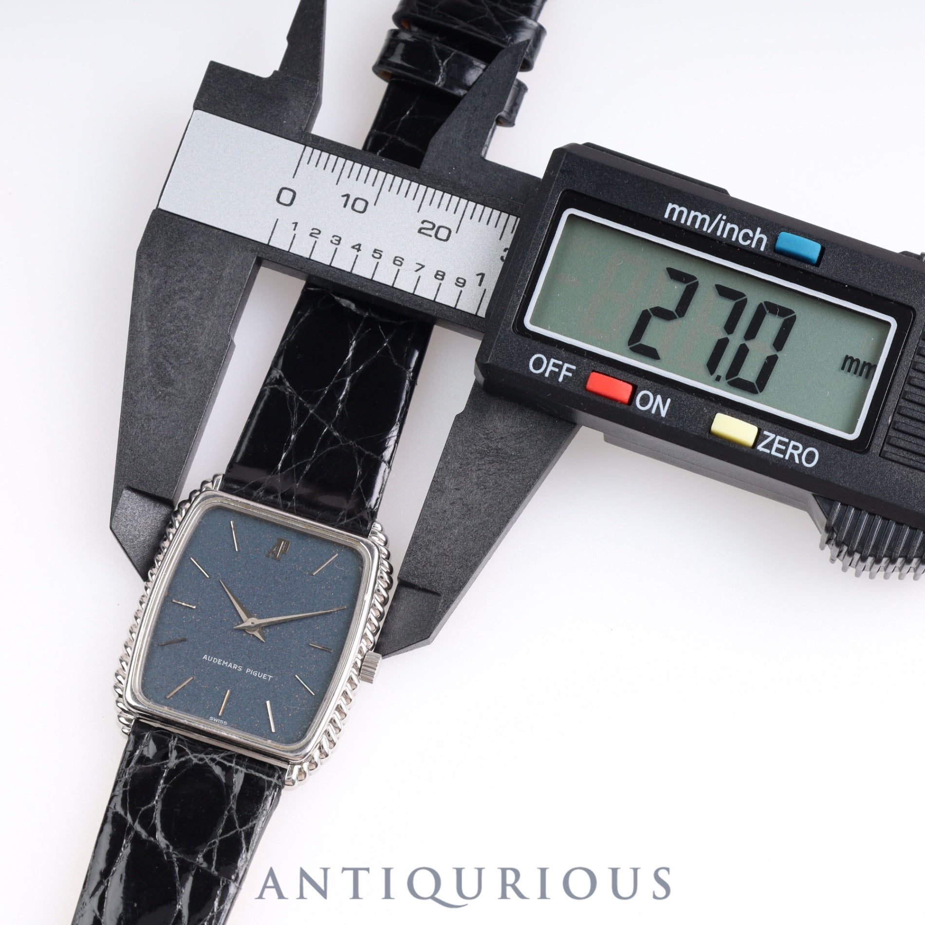 Audemars Piguet Rectangular 4249 Manual Winding Cal.2080 SS Leather Blue Dial