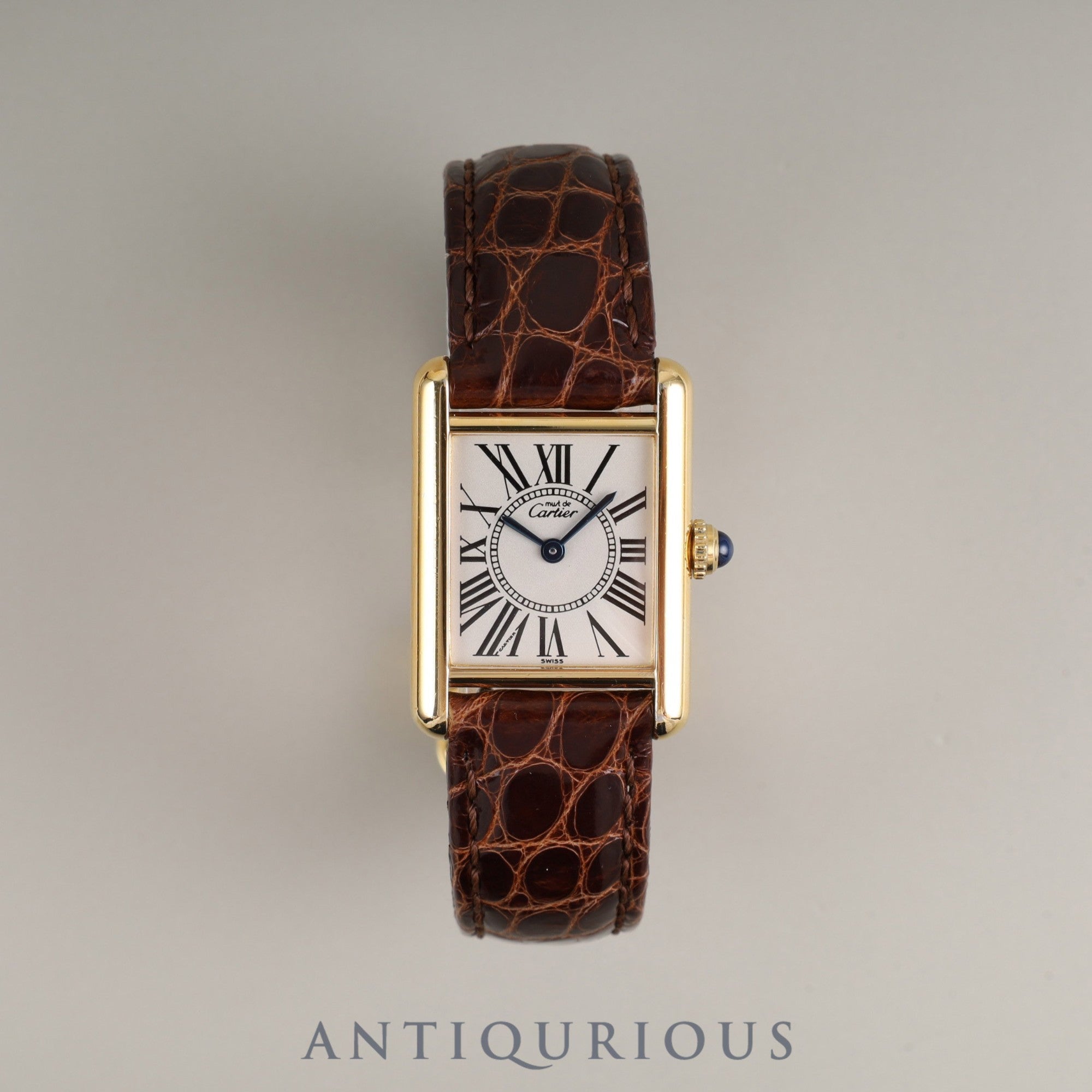 カルティエ マストタンク SM W1005554 / 5057001 クォーツ SV925 革 純正Dバックル(GP) オパラン文字盤 カルティエブティックにてコンプリートサービス済み