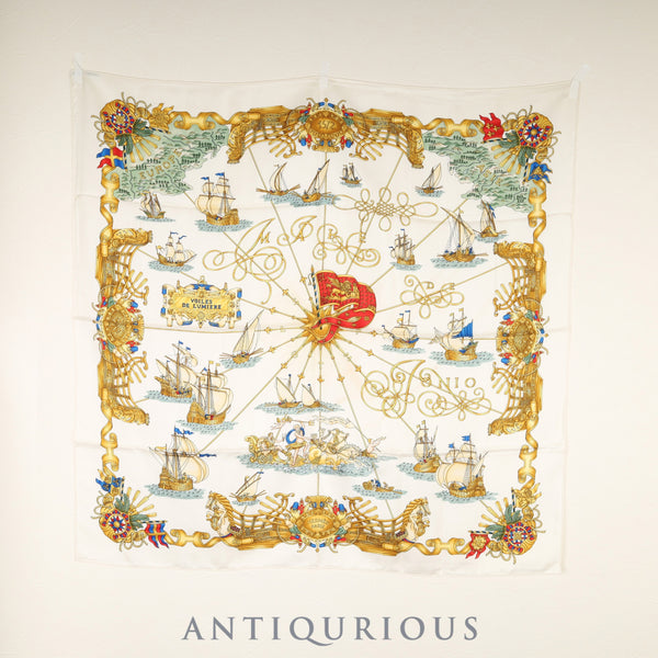 エルメス スカーフ カレ90 光の帆船 SILK100%