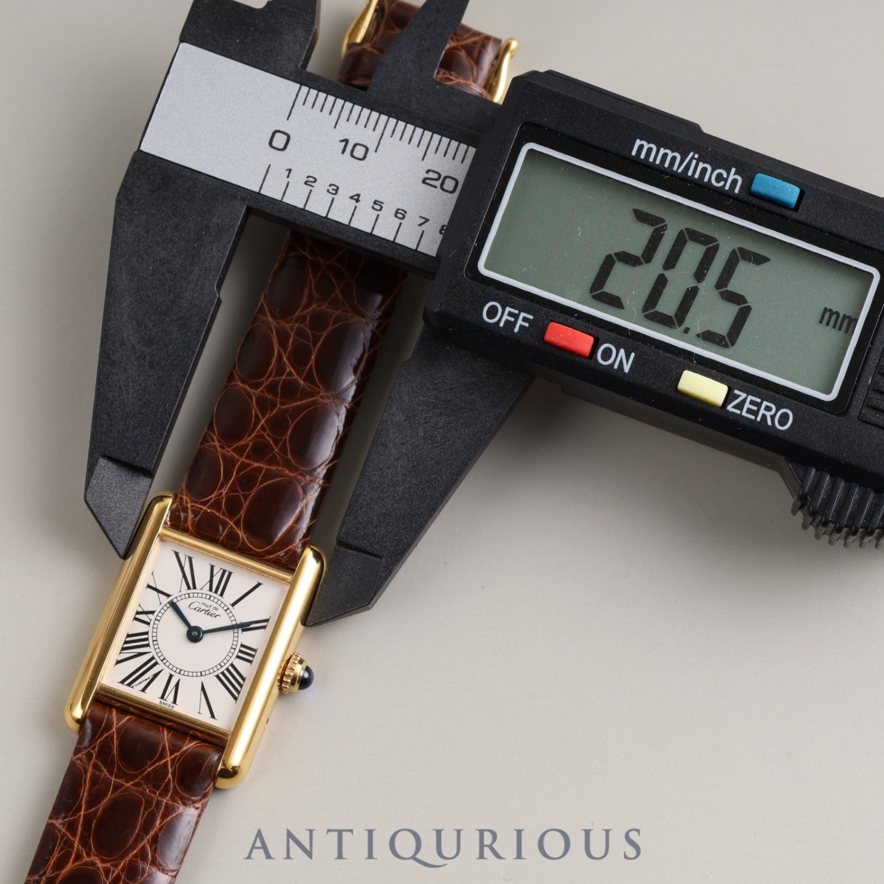 Cartier Must Tank SM QZ 1613 SV925 Leather Genuine Buckle (GP) Opalan Dial Newly Finished Overhauled