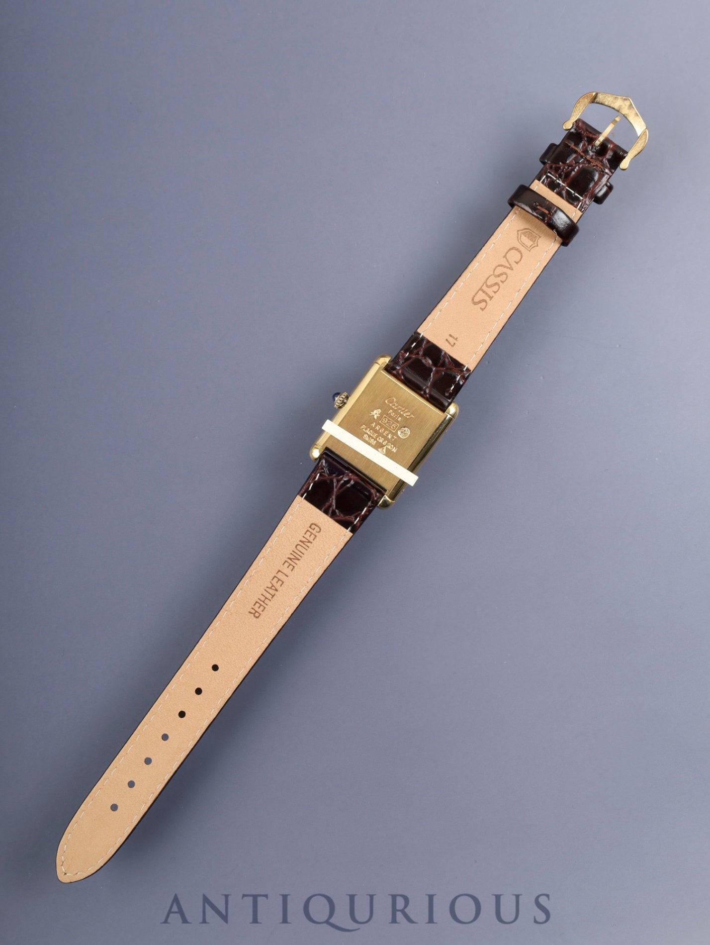 カルティエ マストタンク LM 手巻き Cal.78-1 SV925 革 純正ピンバックル(GP) アイボリーローマン文字盤(SWISS表記)オーバーホール済み