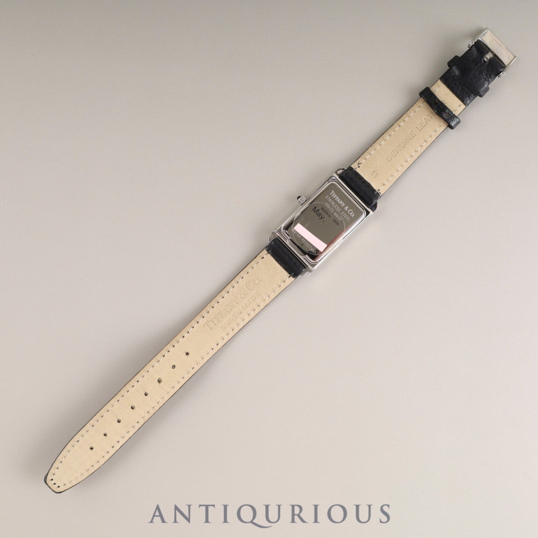 ティファニー クラシックスクエア レクタンギュラ― 525.1027 クォーツ Cal.901.001 SS 純正革ベルト 純正尾錠(SS) ホワイトアラビア文字盤 箱 オーバーホール済み