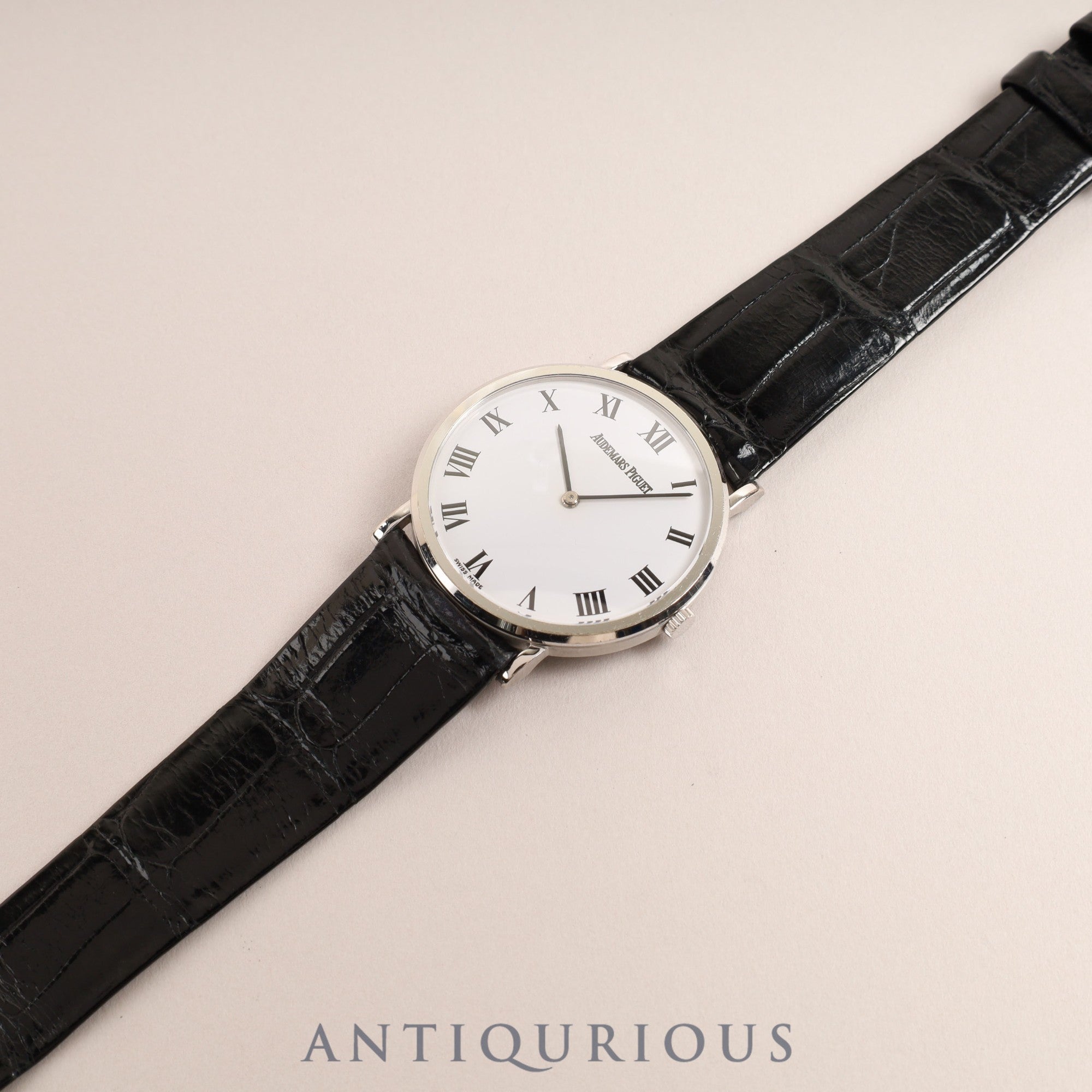 Audemars Piguet Extra-Flat Manual Winding Caliber 2080 750WG Leather Strap with Genuine Buckle (750WG) White Dial 31.6mm