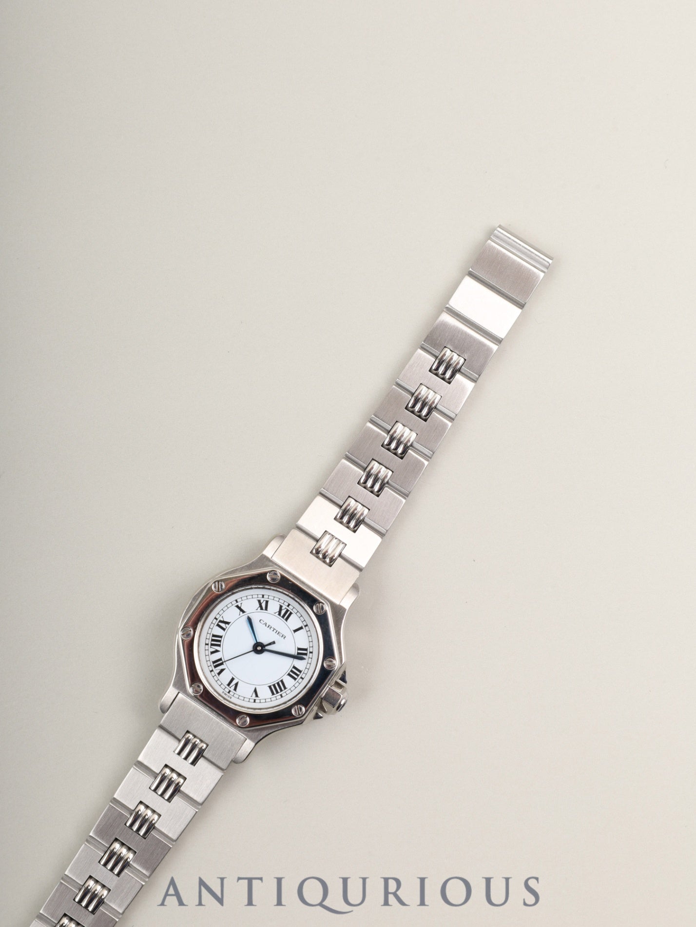 カルティエ サントス オクタゴン SM 0906 自動巻き Cal.ETA2670 SS SS ホワイトローマン文字盤 オーバーホール済み