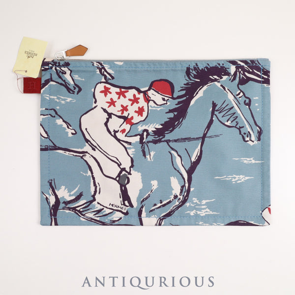 エルメス  トゥルース フラット ポーチ GM コットン100%