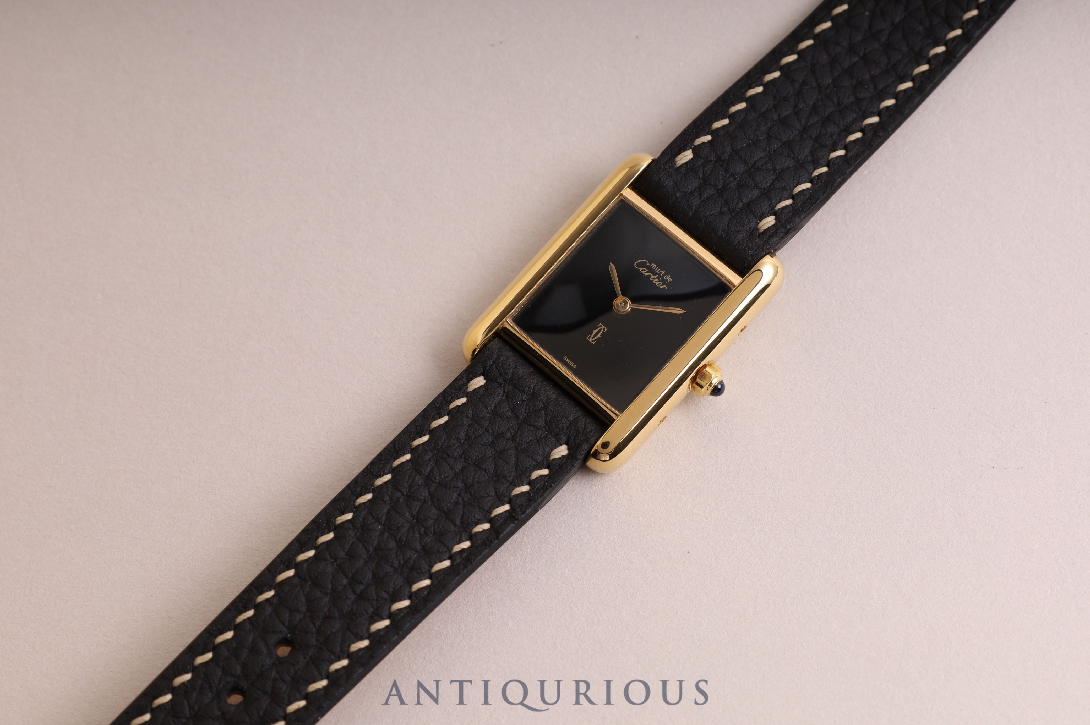 Cartier Must Tank SM QZ Black Onyx Dial