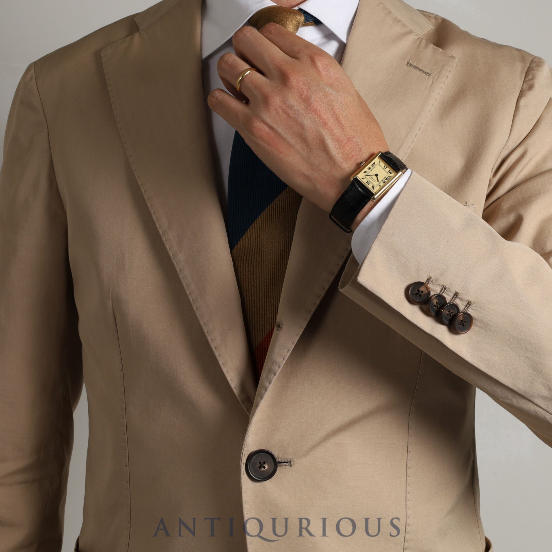 Cartier Must Tank LM 81974053 Manual winding Cal.78-1 SV925 Leather Genuine buckle (GP) Ivory Roman dial Circa 1976-Early 1980s Overhauled